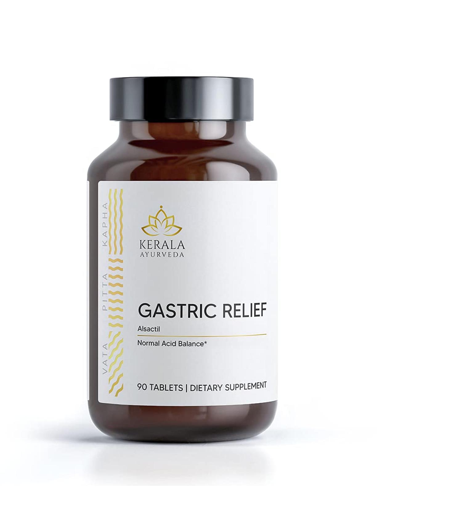 Kerala Ayurveda Gastric Relief Herbal Tablets | Natural Prebiotic for Stomach Acid Balance & Digestion | Relieves Gas & Discomfort | 90 Count - Buy Online on GoSupps.com