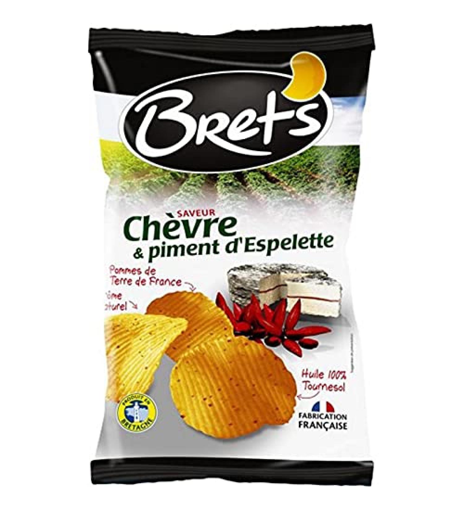 Bret?s Chips Goat Cheese & Espelette Pepper Flavor Potatoes from France 125g (pack of 6)