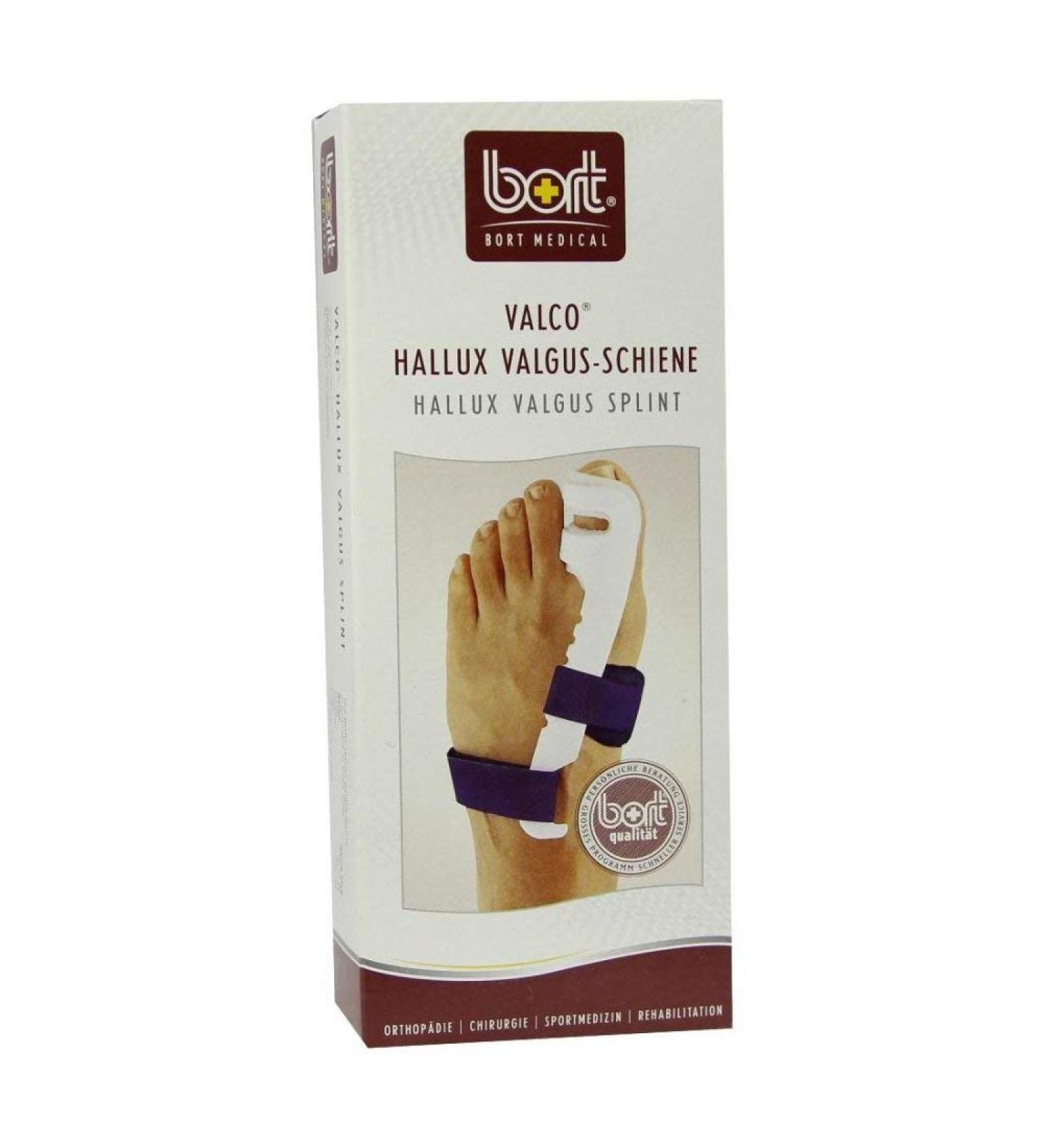 Bort 930010 Small right Valco Hallux-Valgus-Schiene orthesis for the physiological correction of the big toe joint 1 piece right small white