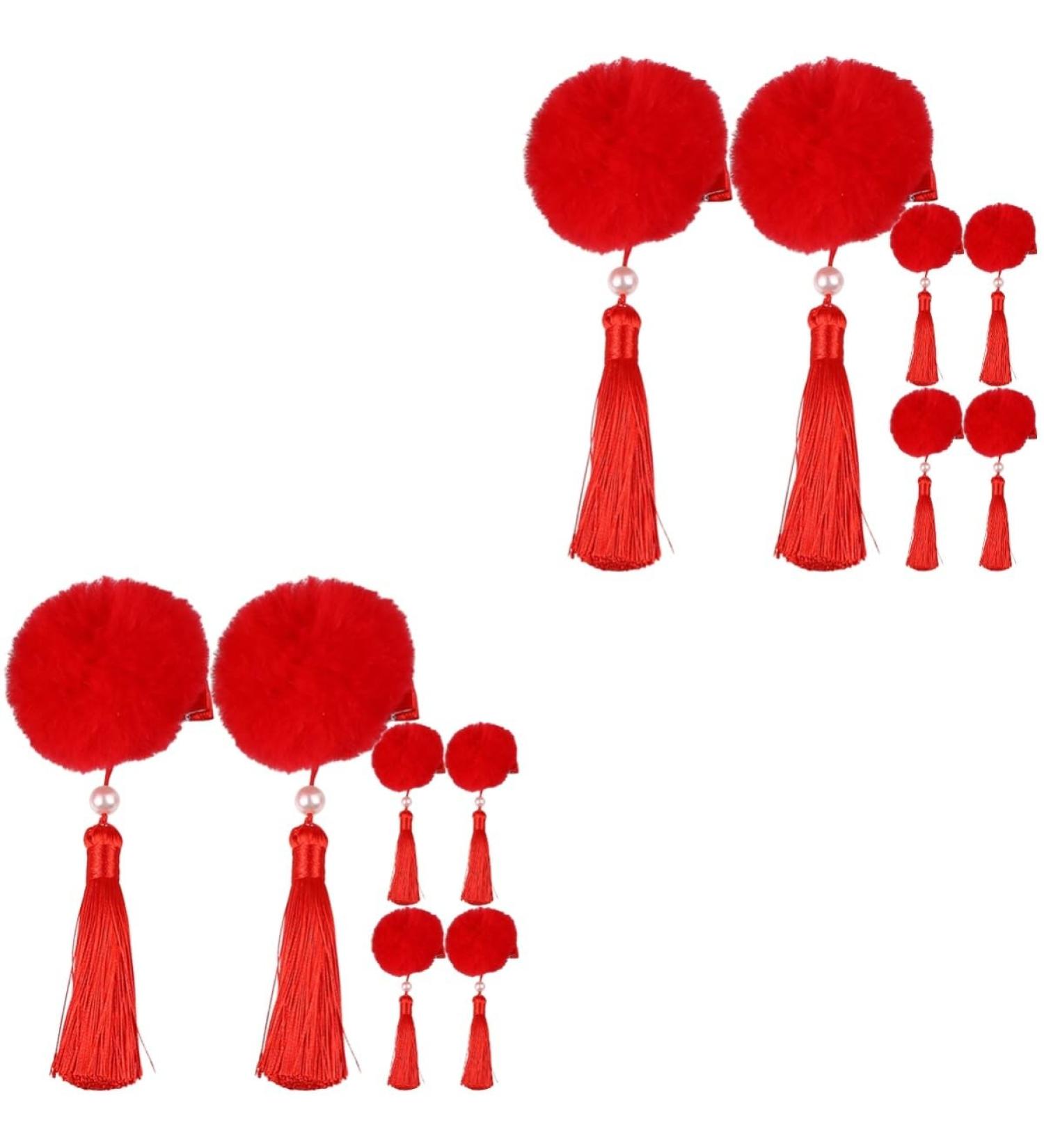 FOMIYES 6 Pairs Tassel Hair Ball Hair Clip Girls Barrettes Girls Hair Barrettes Pompom Hair Clips Tassel Hair Accessories Kids Hair Clips for Girls Hair Pin Chinese Style Hair Clip Metal - Buy Online on GoSupps.com