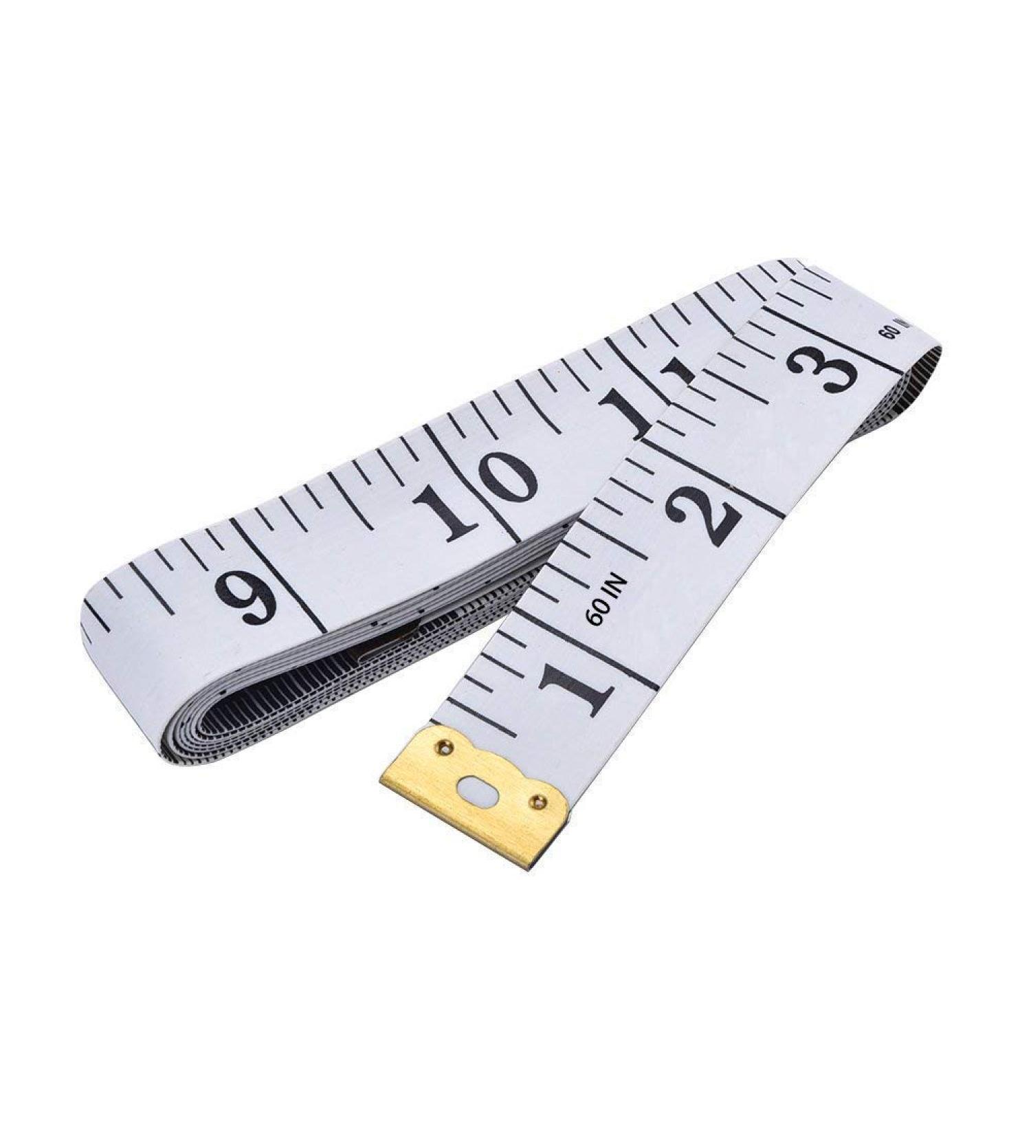 Durac Soft Tape Measure Double Scale Body Sewing Flexible Ruler for Weight Loss Medical Body Measurement Sewing Tailor Craft Vinyl Ruler White