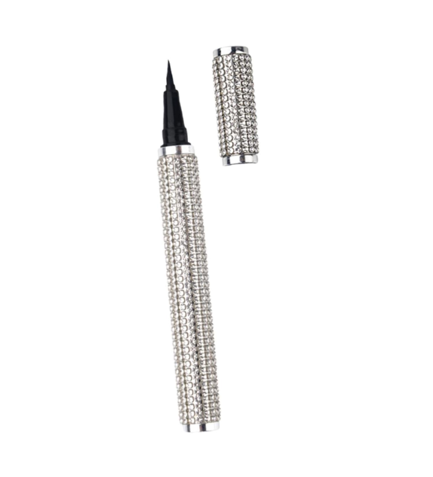 BIUDECO Liquid Eyeliner Cosmetic Eyeliner Pen Cosmetics Tool Eye Cosmetic Pen Gel Pu Sticker Drill Silver - Buy Online on GoSupps.com