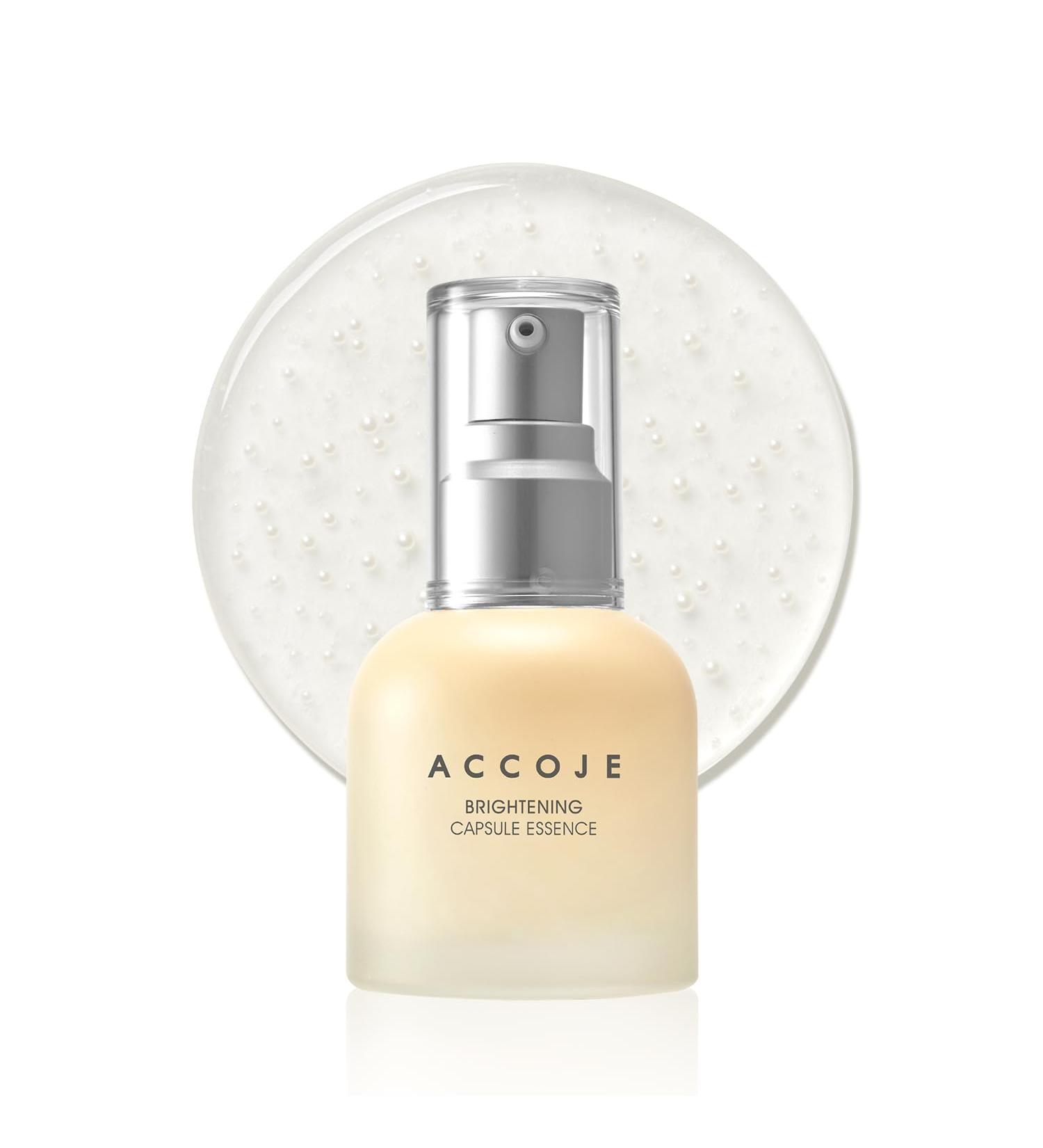 ACCOJE Brightening Capsule Essence 50 ml / 1.69 fl oz Lightweight K-Beauty Essence with Korean Jeju Botanicals for Radiant Even-Looking Skin - Buy Online on GoSupps.com