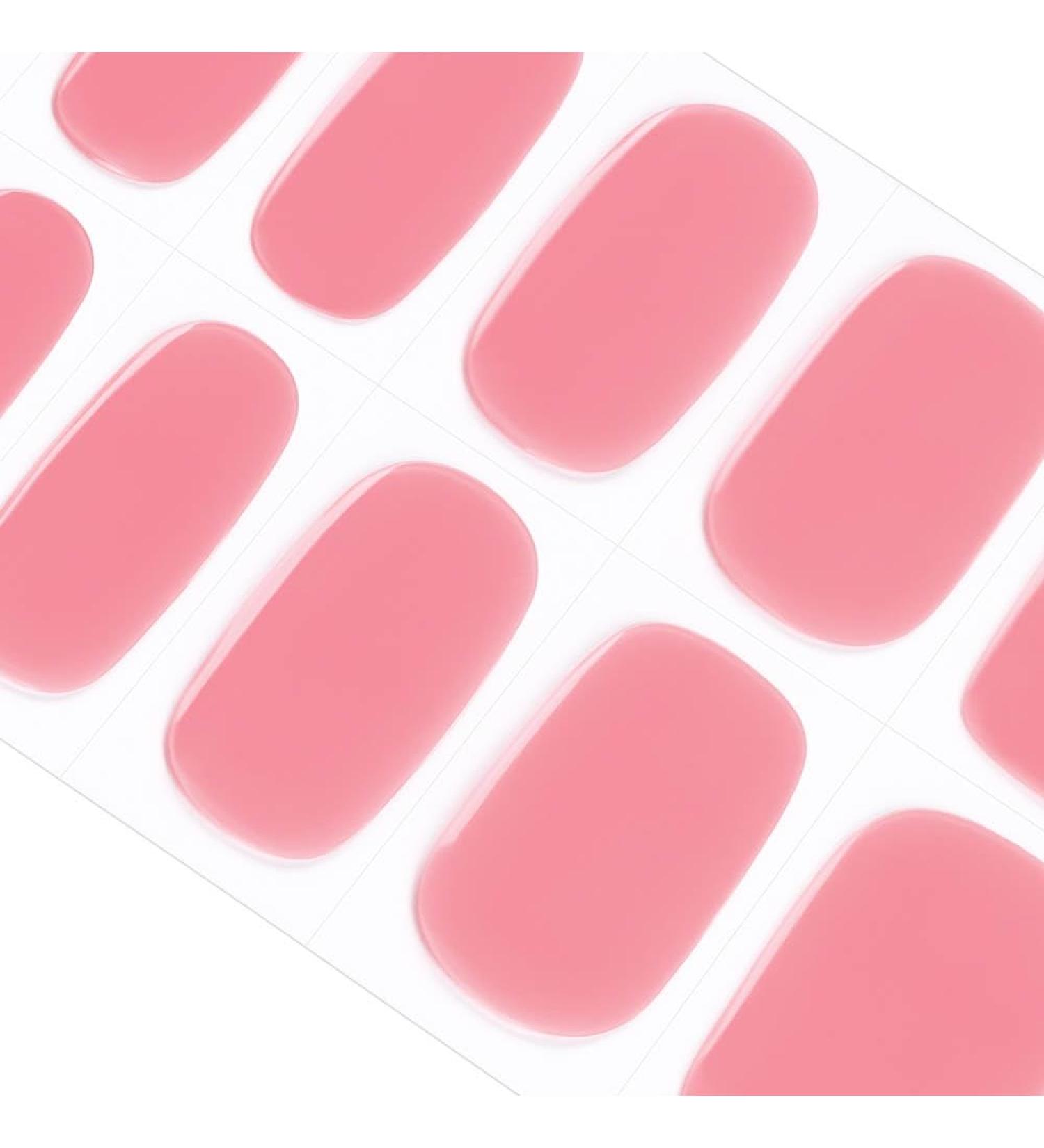 DANNI & TONI 28 Gel Nail Polish Stickers - Sweet Divine Pink Semi Cured Strips for Salon-Quality Manicure - Buy Online on GoSupps.com