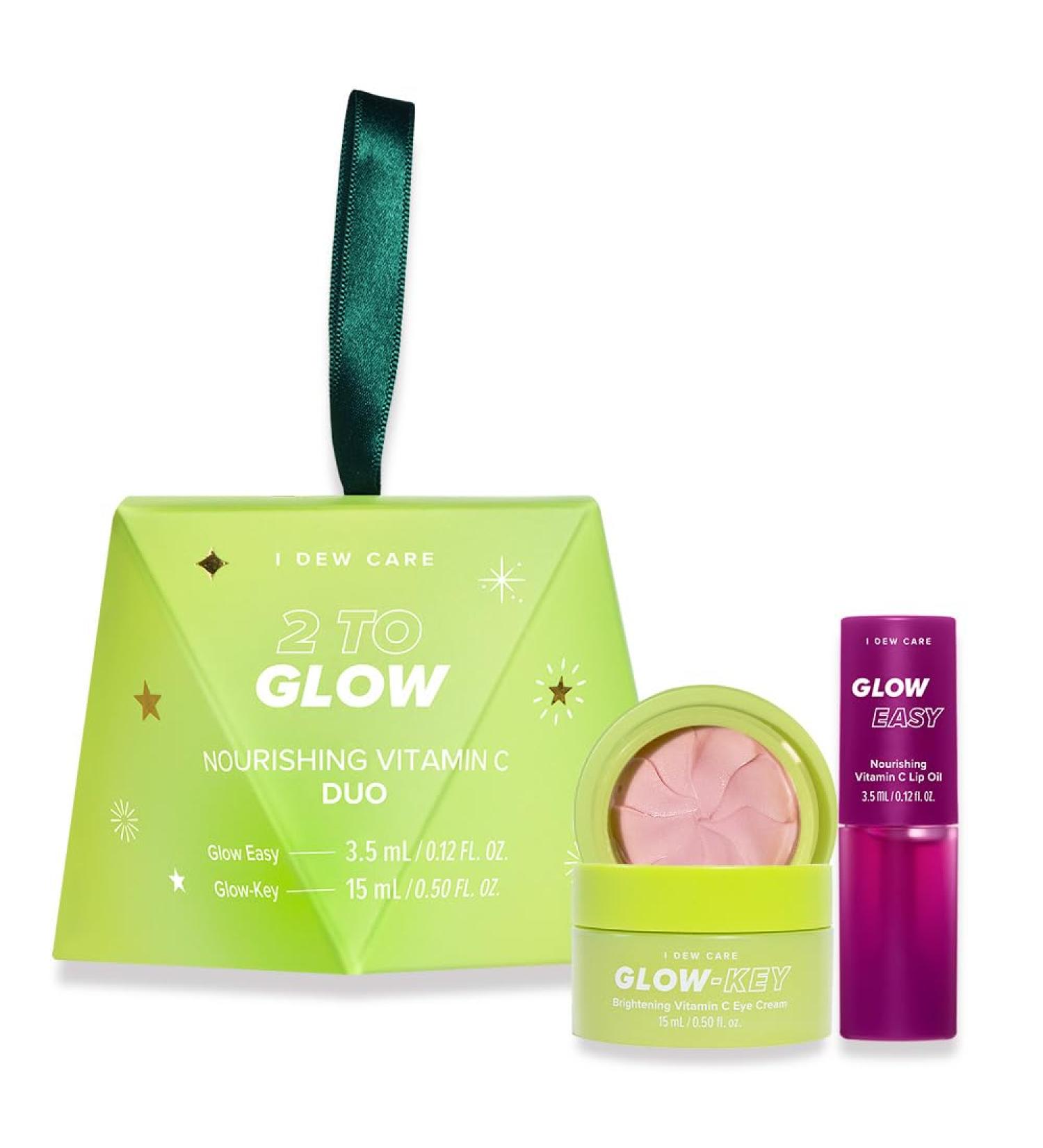 I DEW CARE 2 To Glow Vitamin C Duo - Nourishing Lip Oil & Eye Cream for Bright Skin | Korean Skincare Gift Set - Buy Online on GoSupps.com