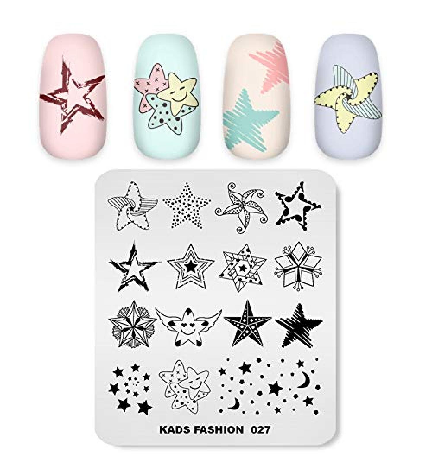 KADS Star Pattern Nail Art Stamping Plate - Manicure Print Image Template FA027 - Buy Online on GoSupps.com
