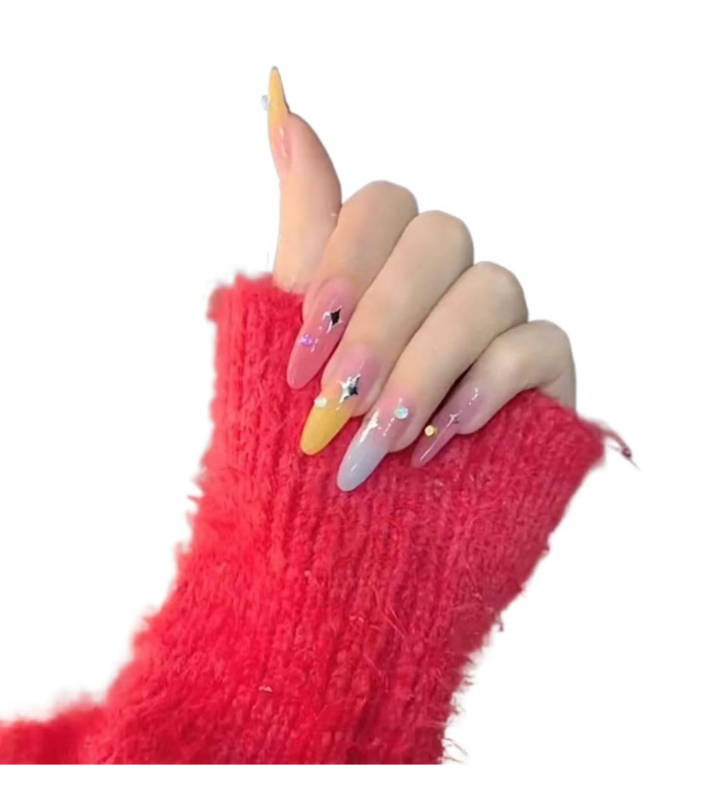 Temperament Manicure Spice Girl wears a new summer student sweet and cool fake nails Manicure by hand.(XS)