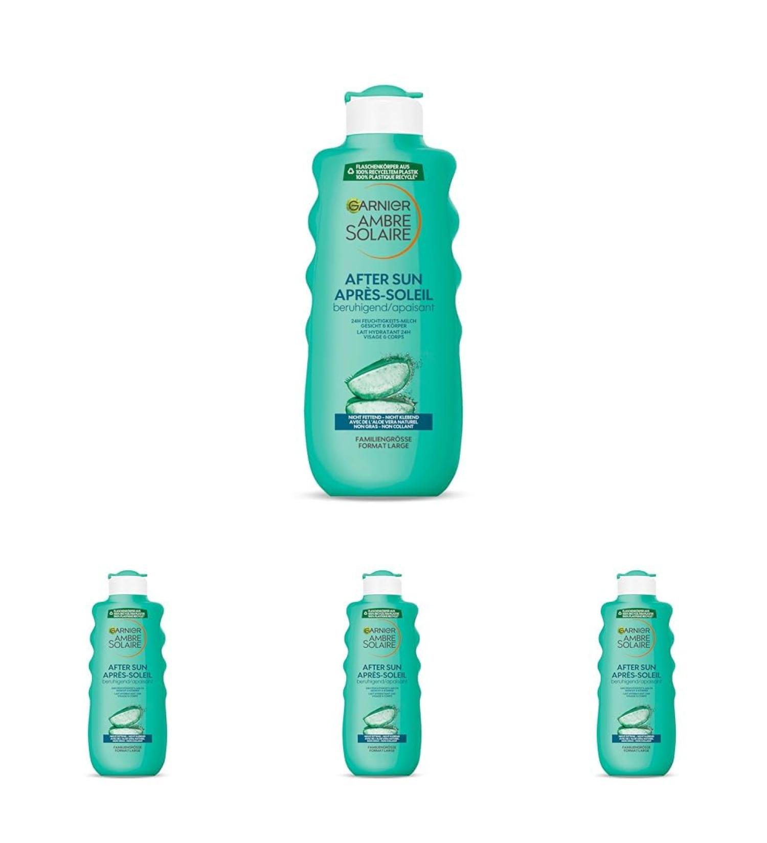 Buy Garnier After Sun Lotion - Cooling Aloe Vera Moisture Milk (4 Pack 400ml) | Soothing Body Lotion for Sun Relief - International Shipping Available - Buy Online on GoSupps.com