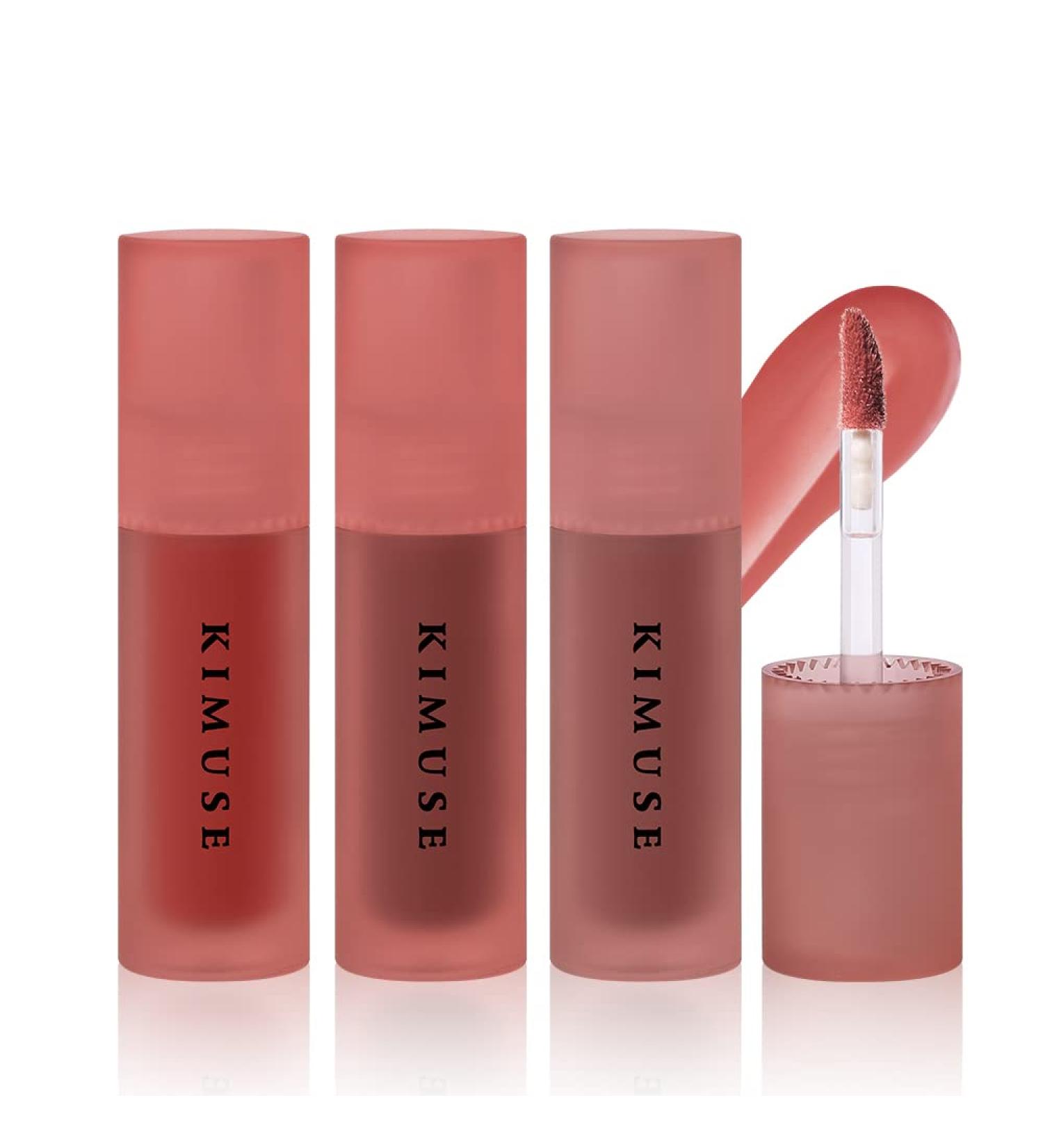 Kimuse Lip Tint Stain - Moisturizing Water Gel Tint Trio in 3 Colors | High Pigment Long-Lasting Cruelty-Free Lipstick - Buy Online on GoSupps.com