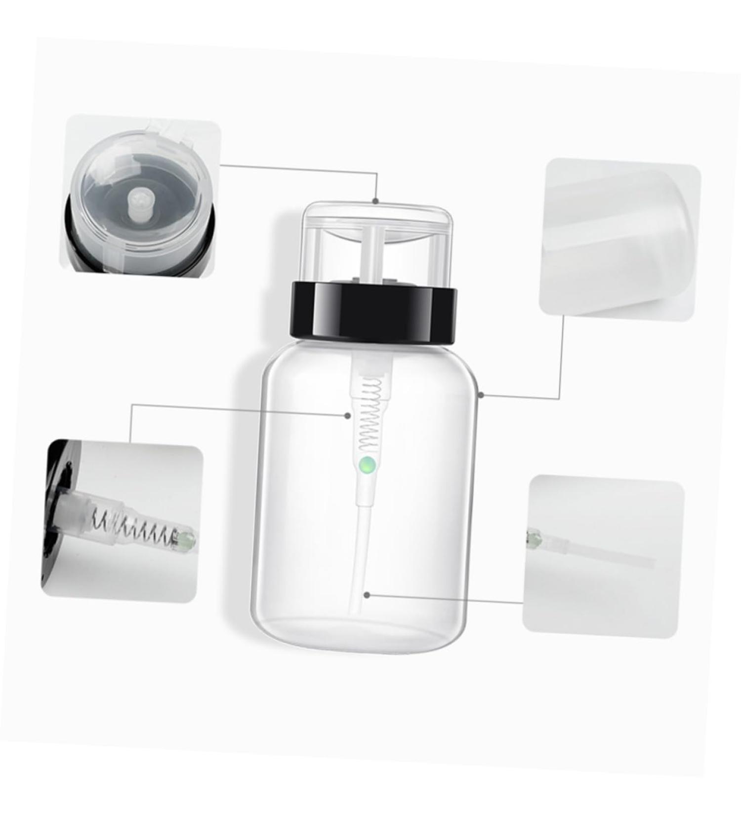  Beatifufu Set of 6 Squeeze Bottles for Nail Polish Remover 200ml Squeezable and Lockable for Makeup Remover and Toner Under-Neck Black - Buy Online on GoSupps.com