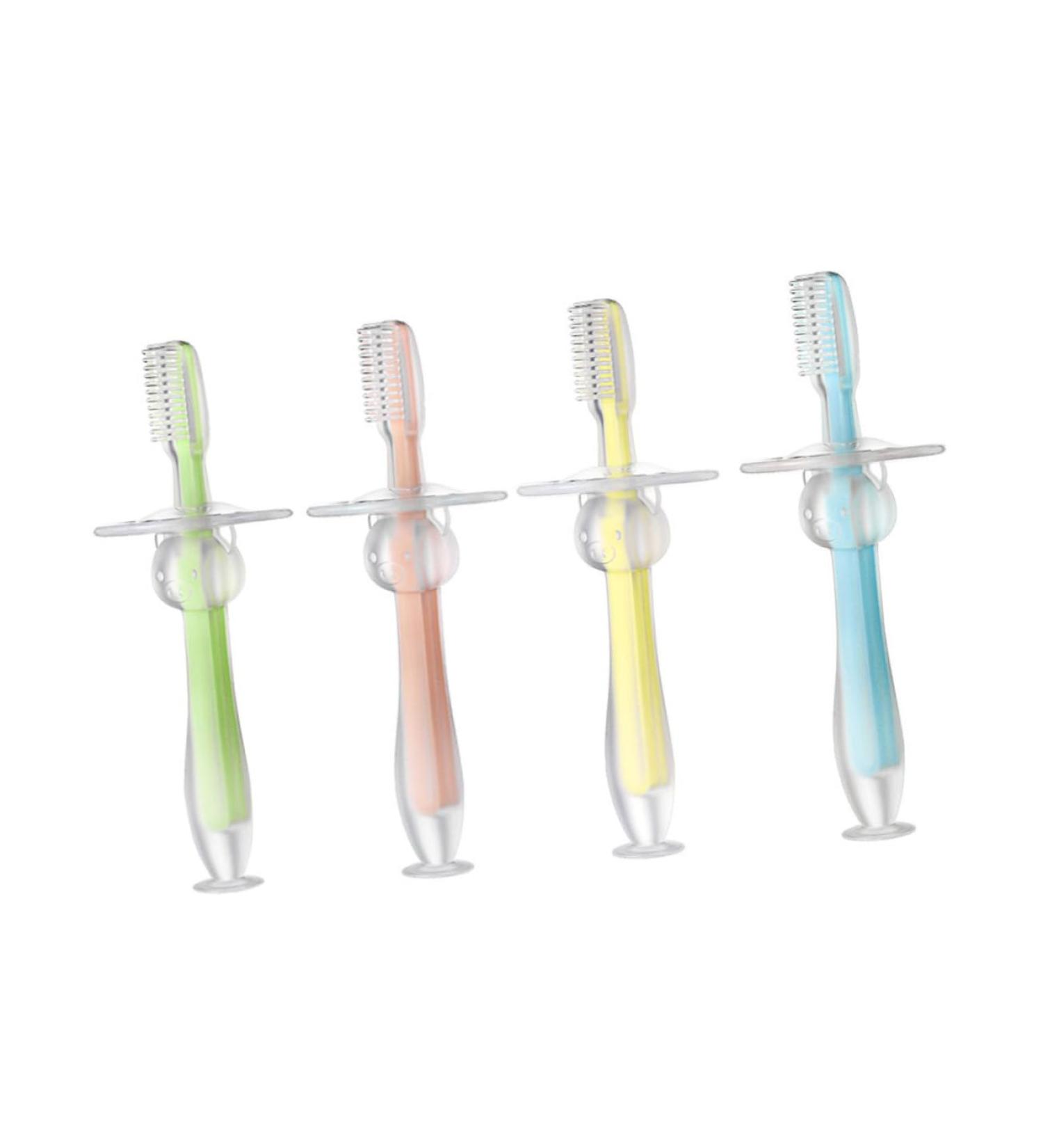 Minkissy 4-Piece Infant Training Toothbrush Set - Baby & Toddler Finger Toothbrushes for Gentle Oral Care - Buy Online on GoSupps.com