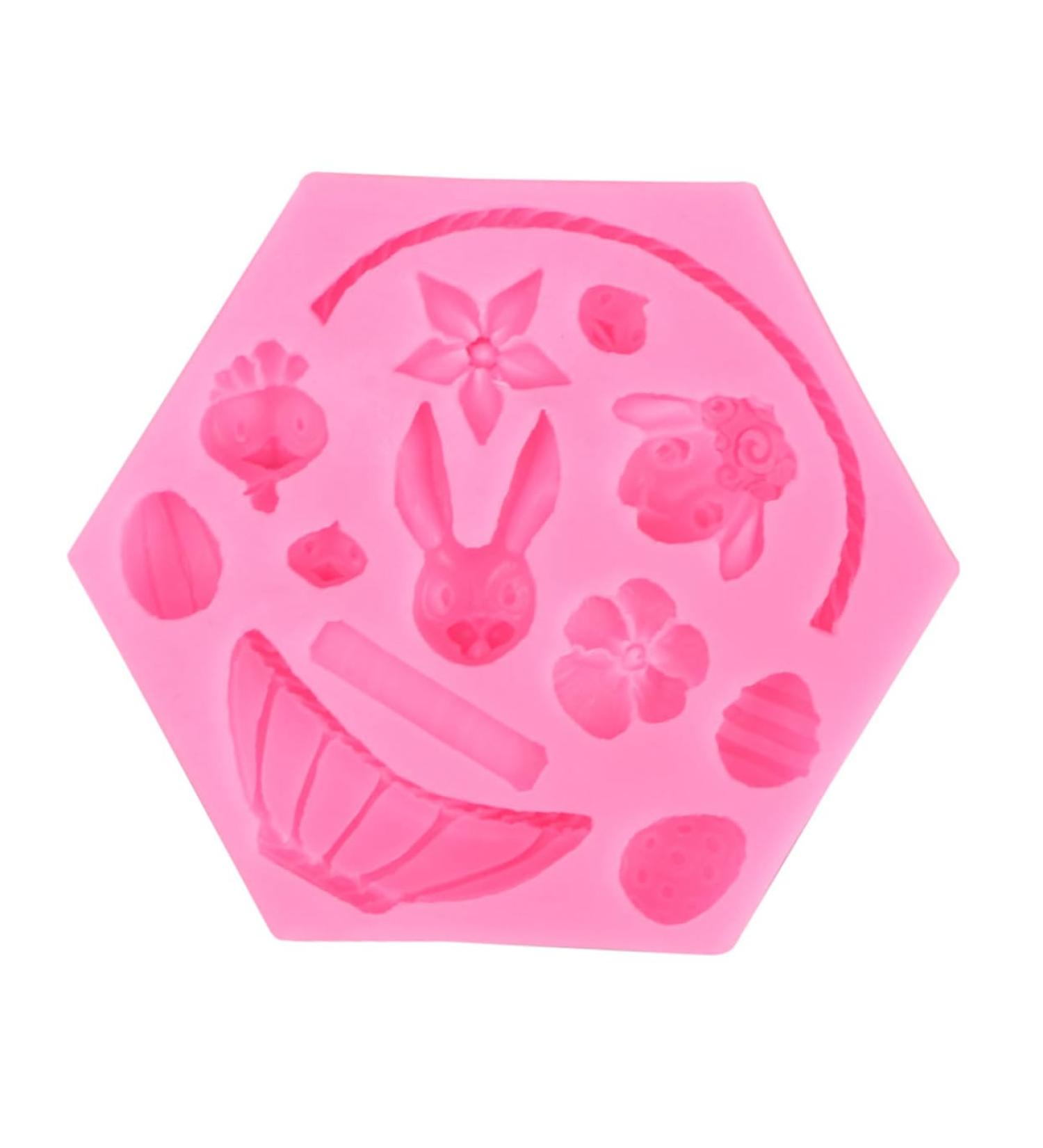 NAMOARLY Set Easter Cooking Supplies DIY Baking Cake Ice Cube Trays Cartoon Shape Easter Cookie Mould Silicone Fondant Easter Party Favor Supplies Nonstick Gummy Molds Candy Chocolate medium Pink - Buy Online on GoSupps.com