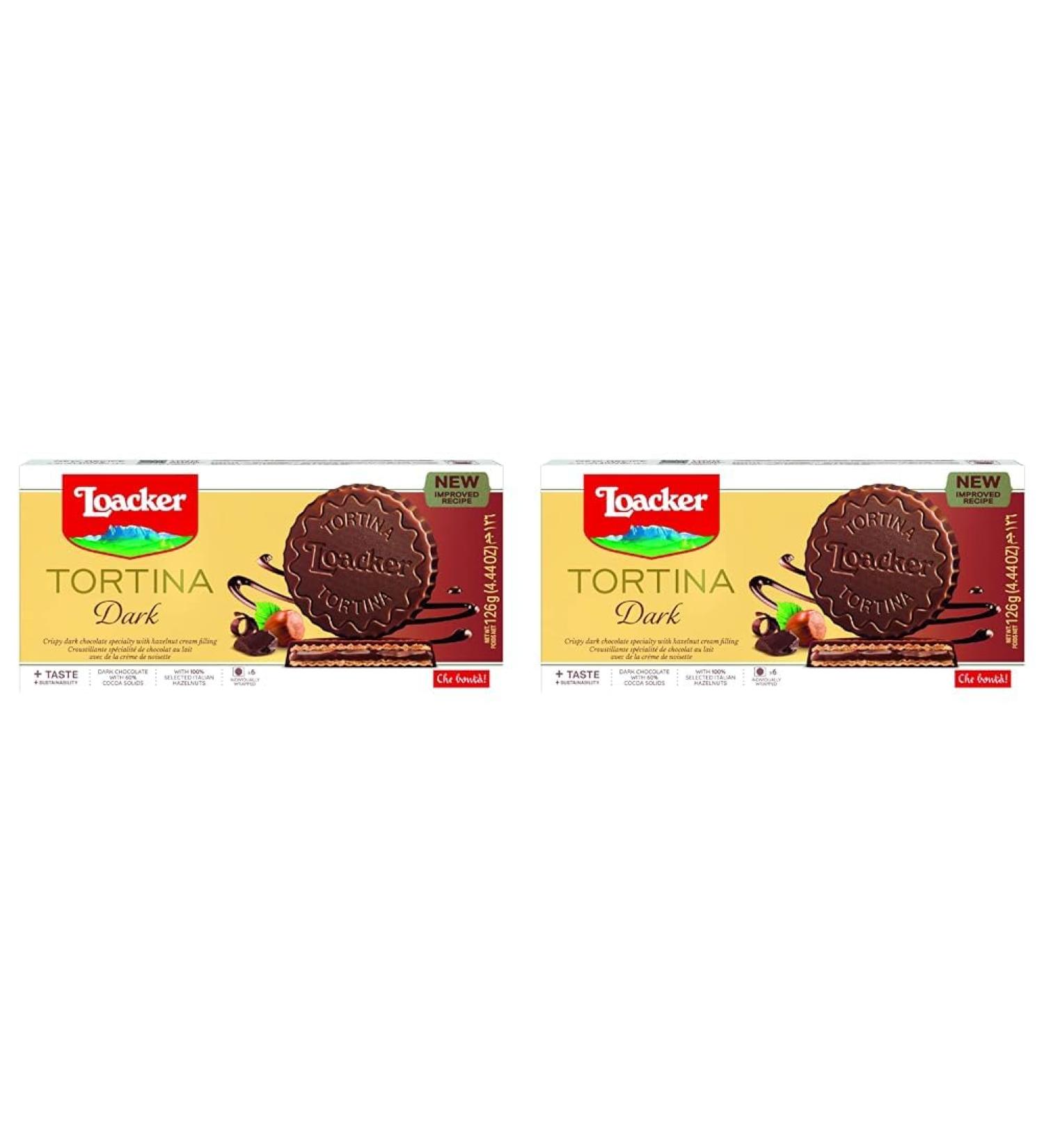 Loacker Tortina Biscuits Dark Chocolate Hazelnut Flavour Box of Chocolate Biscuits Classic Italian Biscuits All Natural Ingredients 125 g (Pack of 2) - Buy Online on GoSupps.com