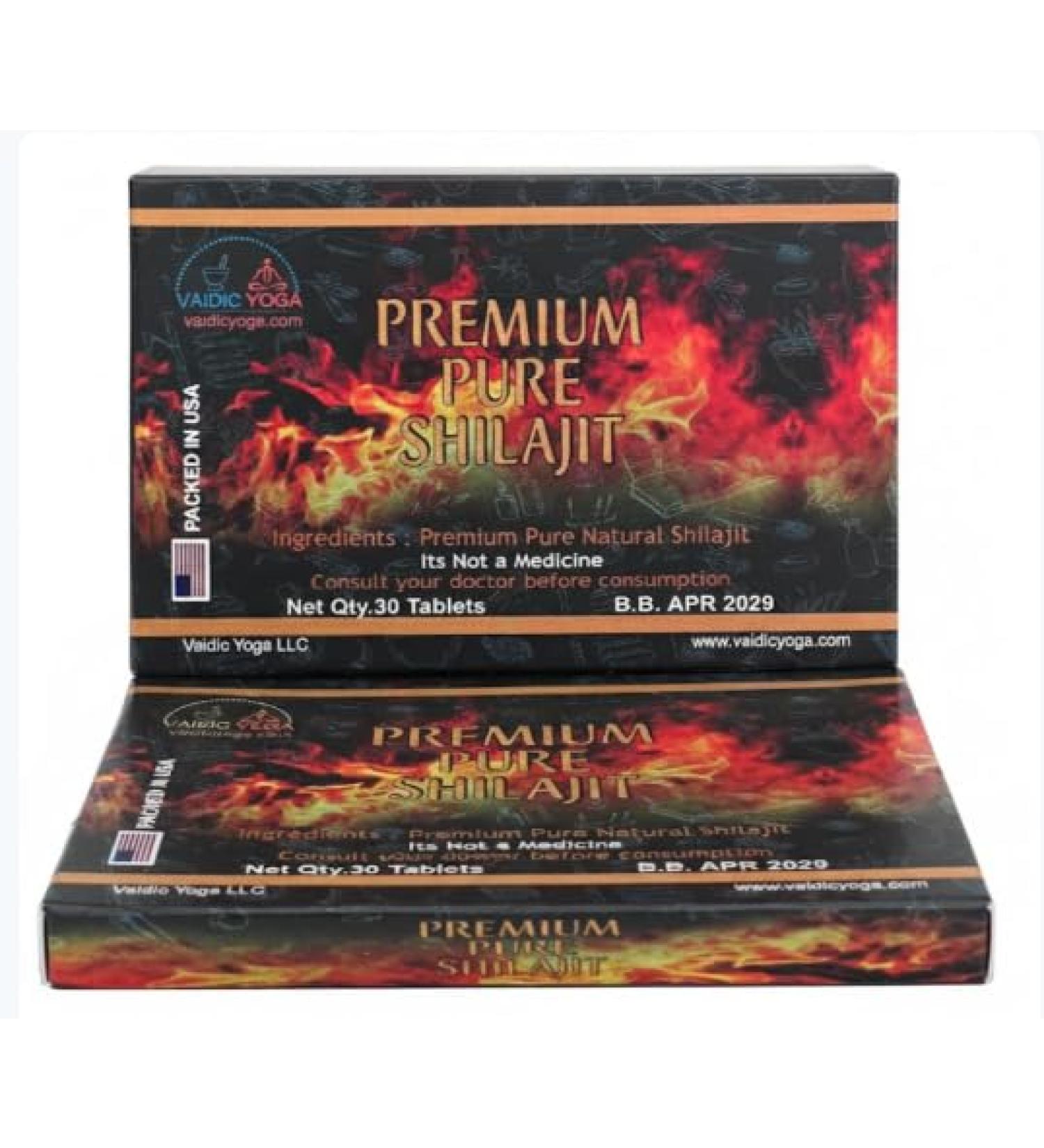 Vaidic Yoga Premium Pure Shilajit Tablets | Ayurvedic & Herbal | 100% Natural Vegan & Lab Tested | Daily Wellness Support | 30 Tablets