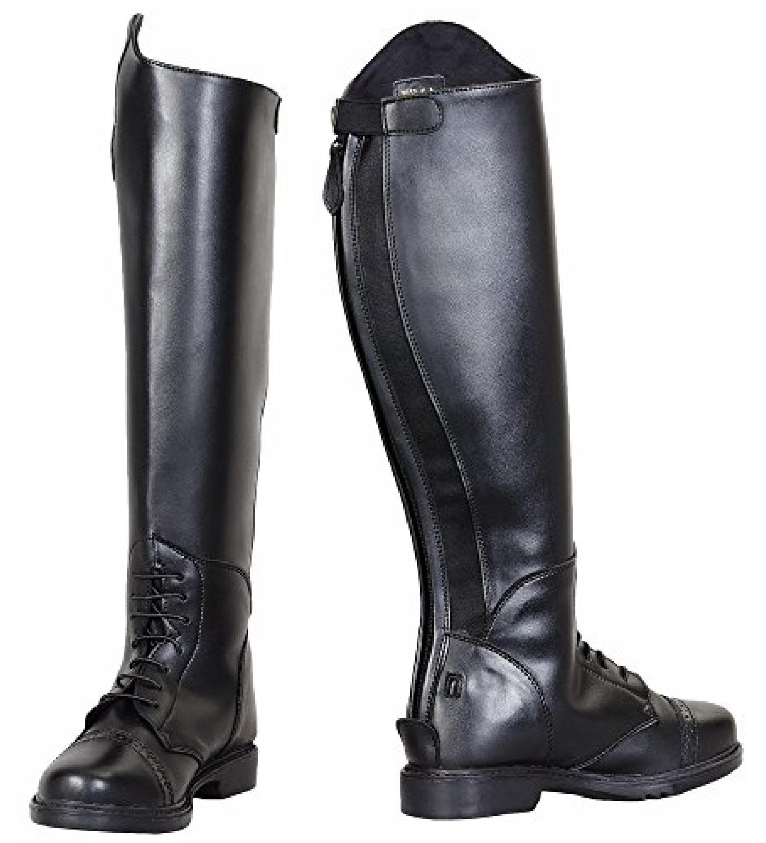 TuffRider Kids Starter Back Zip Field Boots in Synthetic Leather - Black, Size 12 Regular Wide - Buy Online on GoSupps.com