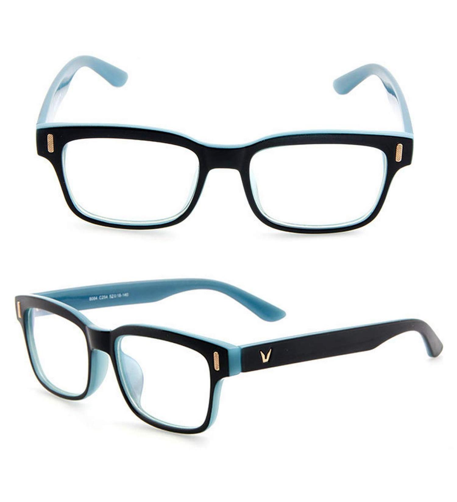 Buy Gaming Glasses - Anti Fatigue Blue Light Blocking Eyewear UV Protection - Black & Blue Frame White Lens - Buy Online on GoSupps.com