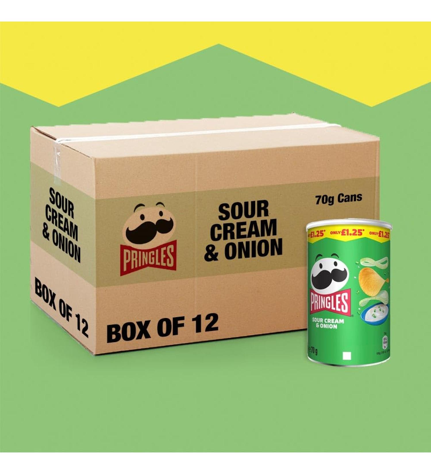 Pringles Sour Cream & Onion Case of 12x70g - Buy Online on GoSupps.com