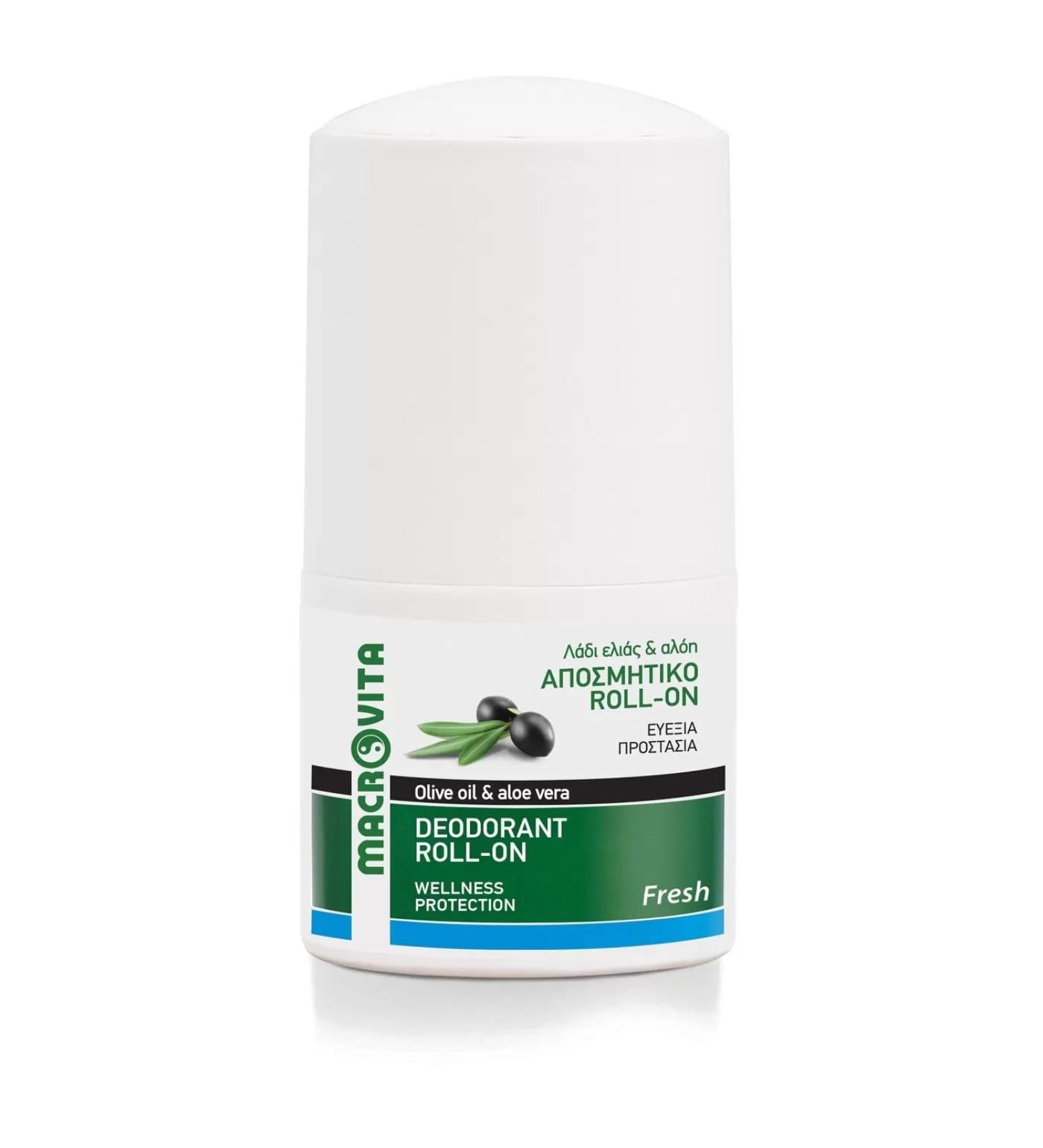 MACROVITA DEODORANT ROLL-ON “FRESH” OLIVE OIL & ALOE VERA 50 ML.