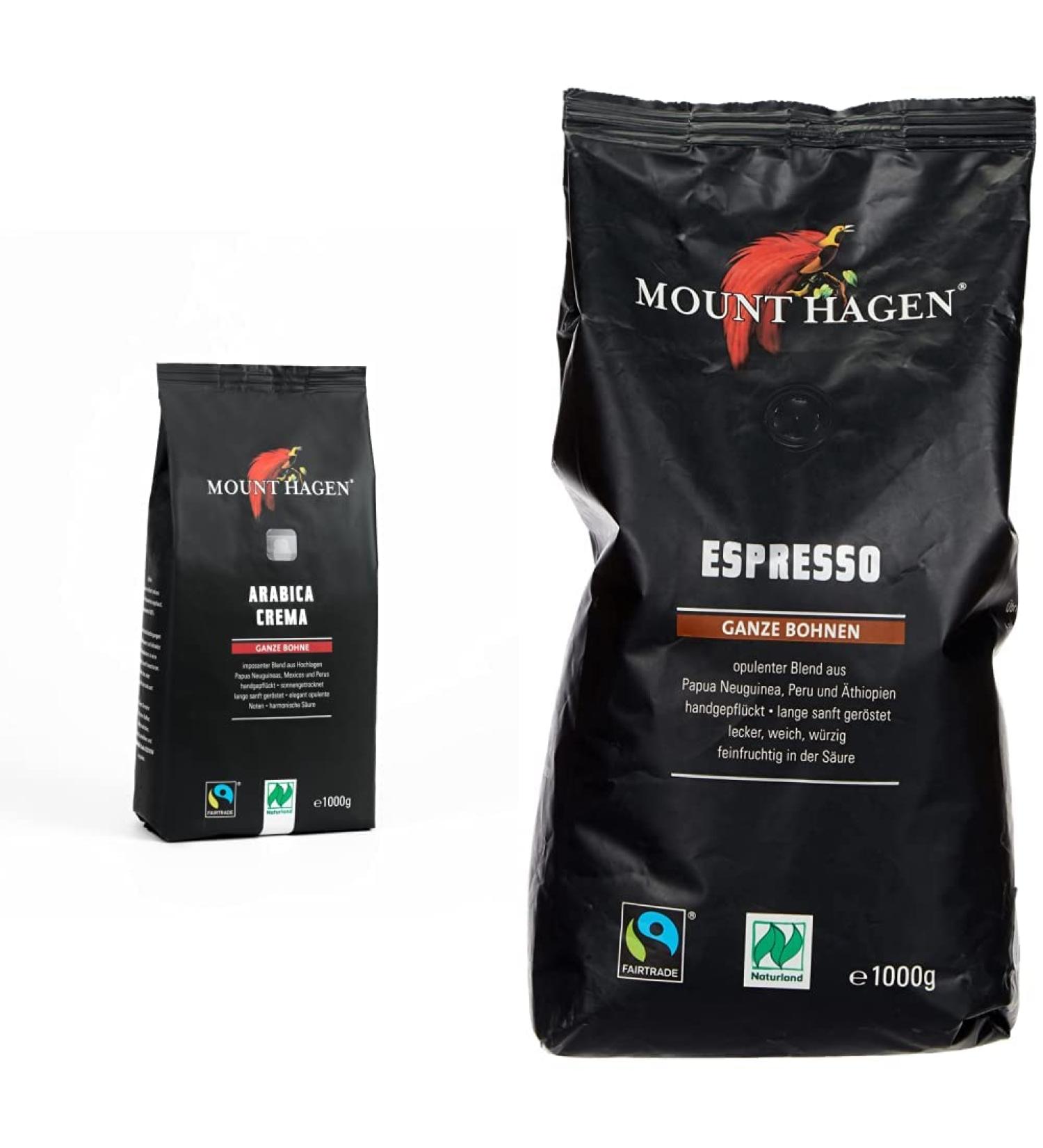 Mount Hagen Organic Dark Roast Coffee Bundle - 1kg Whole Bean Arabica & Espresso - Premium International Shipping - Buy Online on GoSupps.com