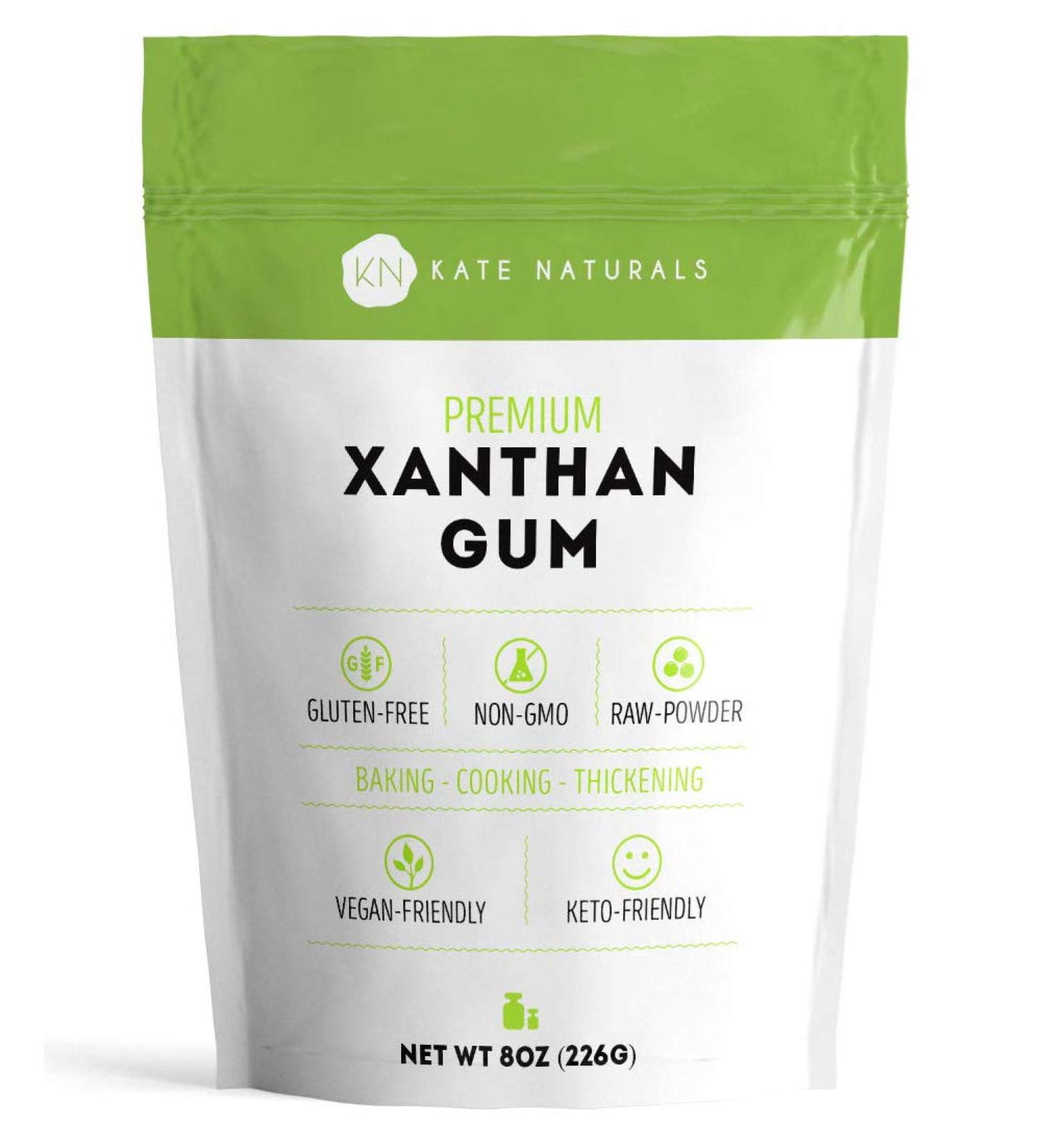 Kate Naturals 100% Natural Xanthan Gum (8oz) for Baking, Thickening Sauces | Non-GMO, Gluten Free, Keto Friendly | Food & Cosmetic Thickener - Buy Online on GoSupps.com