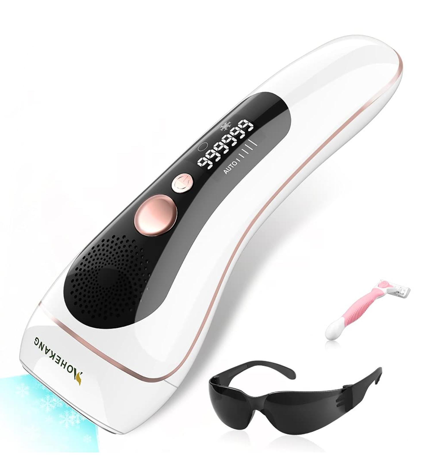 AOHEKANG At-home Laser Hair Removal for Women - IPL Hair Removal Device with ICE Technology - Permanent & Painless Hair Remover for Facial, Armpits, Bikini, and Legs - Upgraded to 999,999 Flashes - White - Buy Online on GoSupps.com