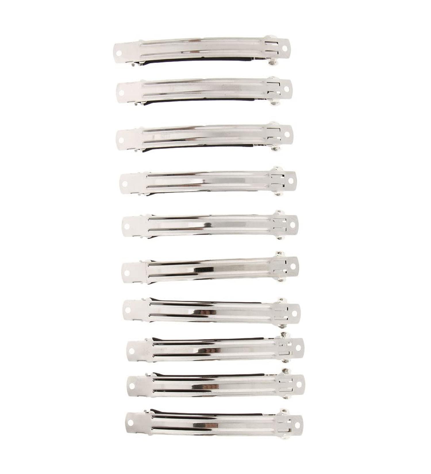 Prettyia 10 Pcs Hair Clip Blanks - 10cm DIY Hair Clips for Bows & Crafts | Perfect for Customization - Buy Online on GoSupps.com