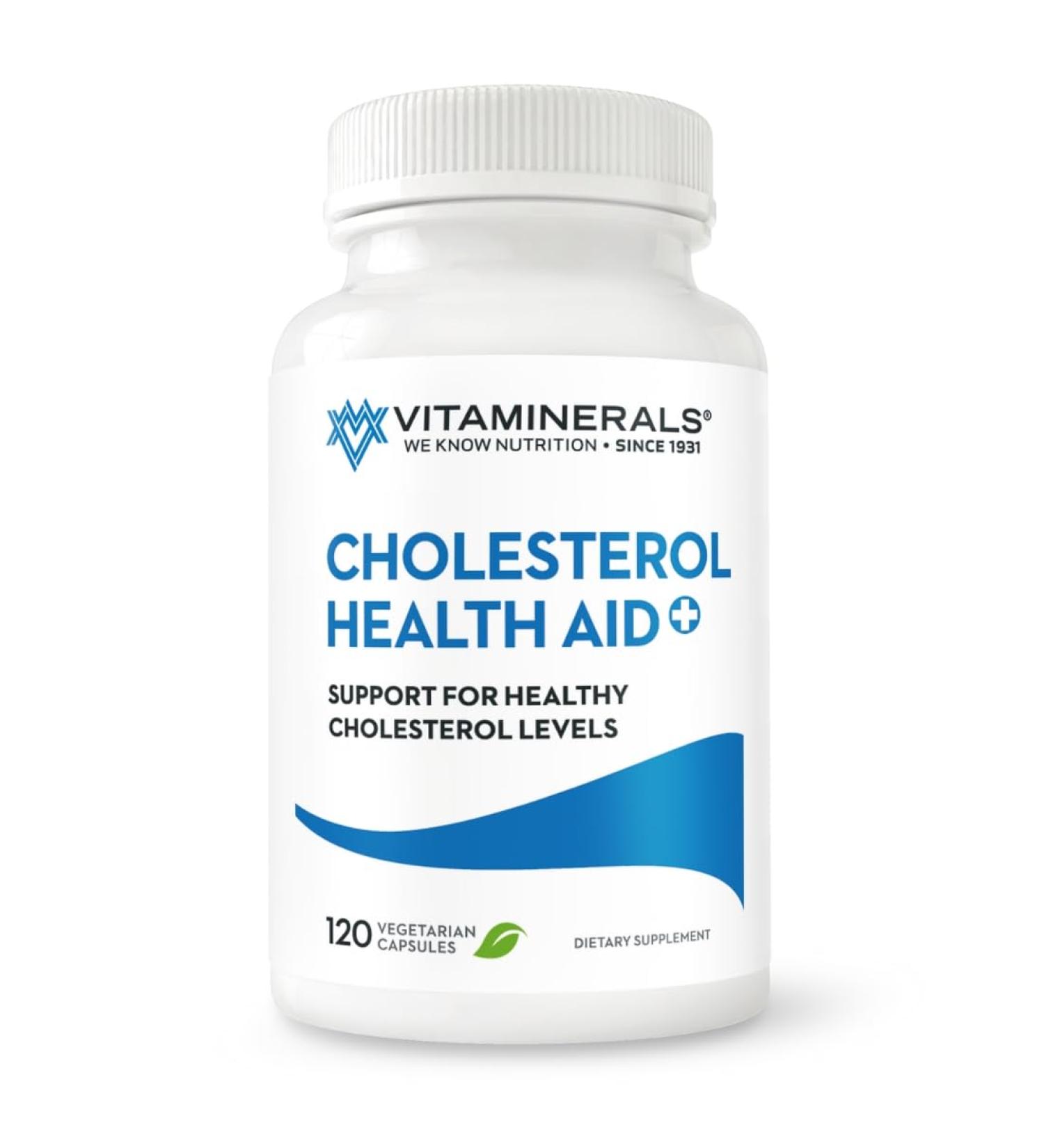 Vitaminerals 125 Cholesterol Health Aid Plus | Niacin | CoQ10 | Garlic | Phytolestrol Complex | 60 Vegetable Capsules - Buy Online on GoSupps.com