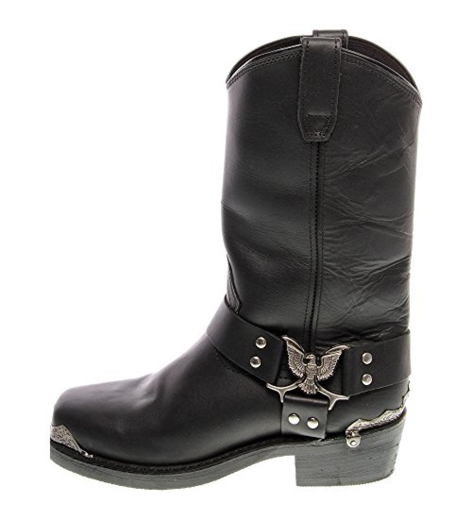 Dingo Men's Chopper Square Toe Mid Calf Boots - Black | Size 13 X-Wide - Buy Online on GoSupps.com