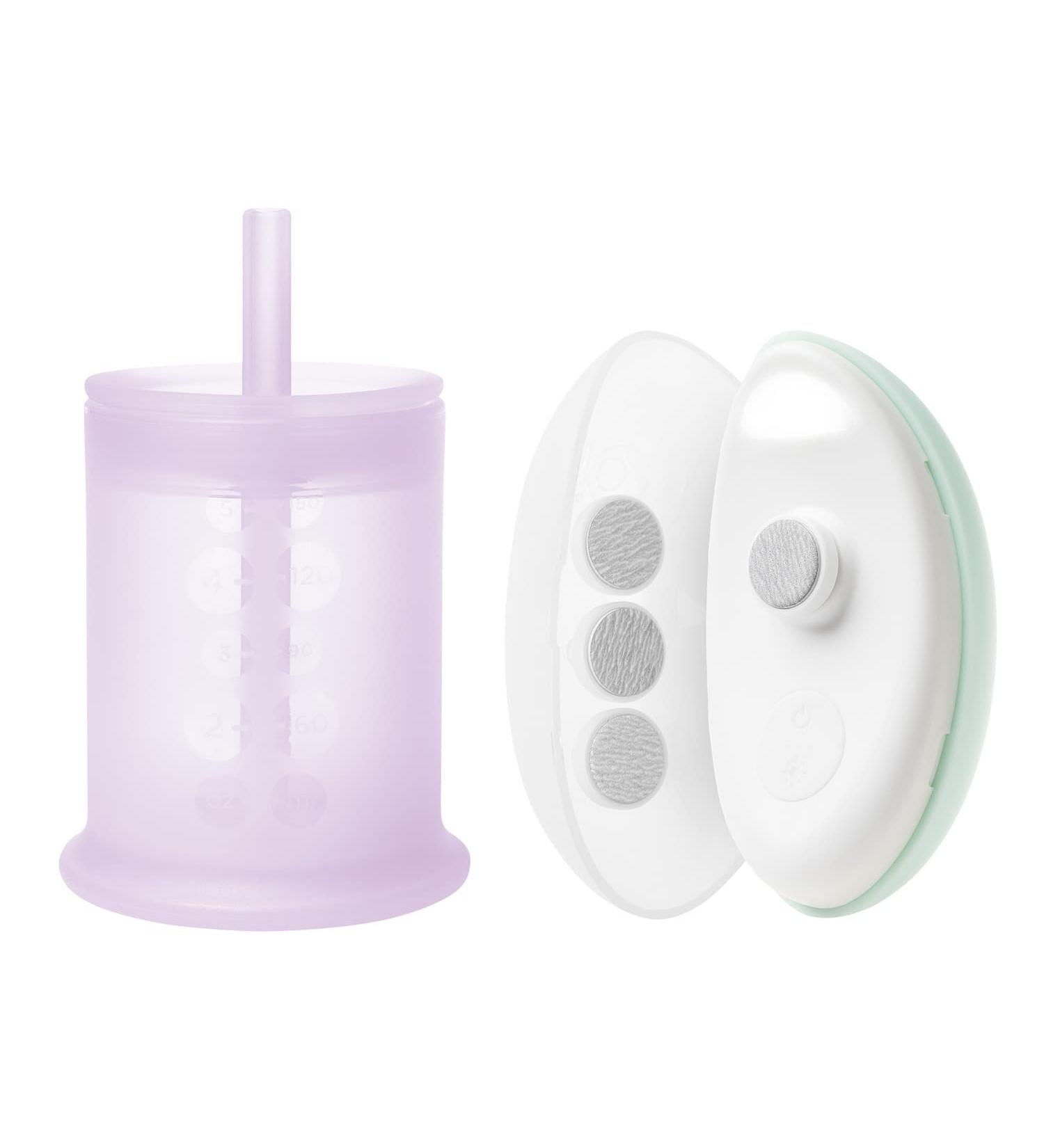 Olababy Silicone Training Cup with Straw Lid (Lilac) + Baby Nail Trimmer Bundle - Buy Online on GoSupps.com