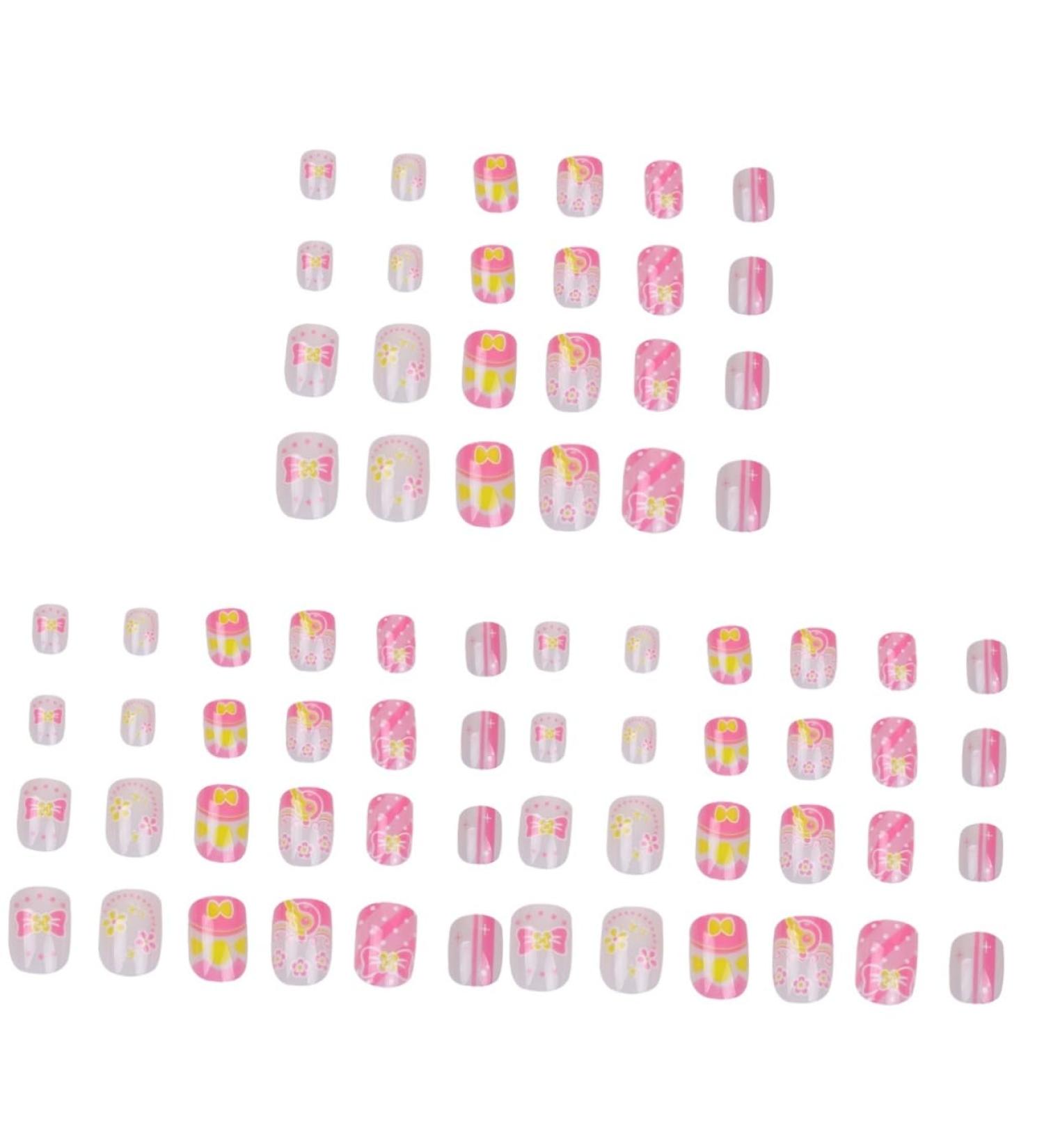 minkissy 3 Sets Kids False Nail Colorful Kids Nail Stickers Eco-friendly Nail Stickers Kids Art Fake Nail Fake Nail Patch Child Cartoon - Buy Online on GoSupps.com