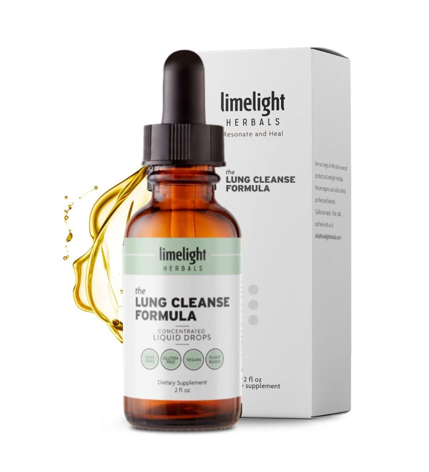 Natural Lung Cleanse Formula - Total Detox with Lobelia, Lungwort & Plantain - 60 Servings - Buy Online on GoSupps.com