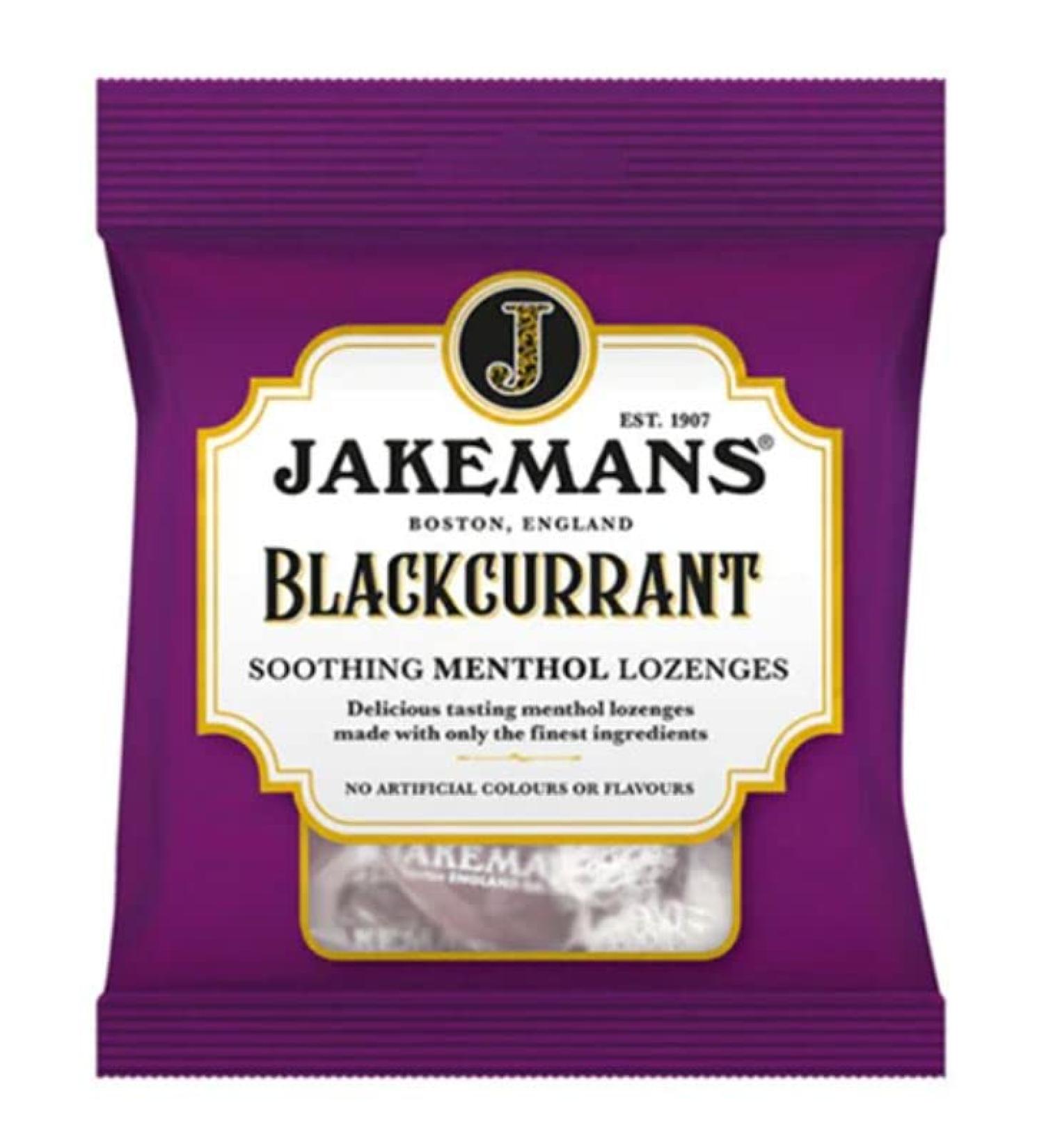 Jakemans Blackcurrant Flavour 73g Bags - Pack of 2 - Soothing Menthol Sweets - Suitable for Vegetarians