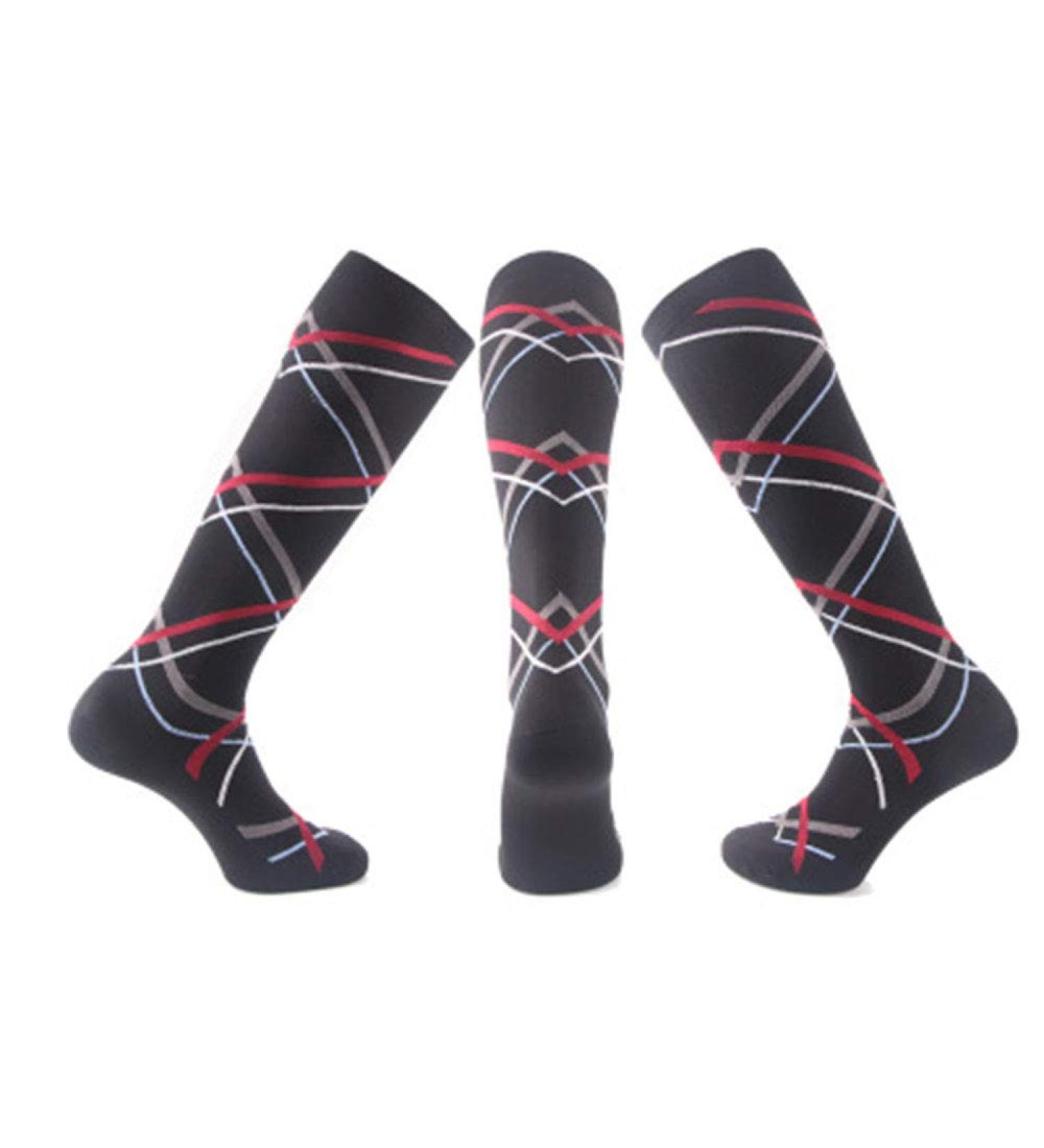 Zlyj 3 Pair Compression Socks for Men & Women (20-30mmHg) Knee-High Patterned Socks for Running Sports & Fitness - Buy Online on GoSupps.com