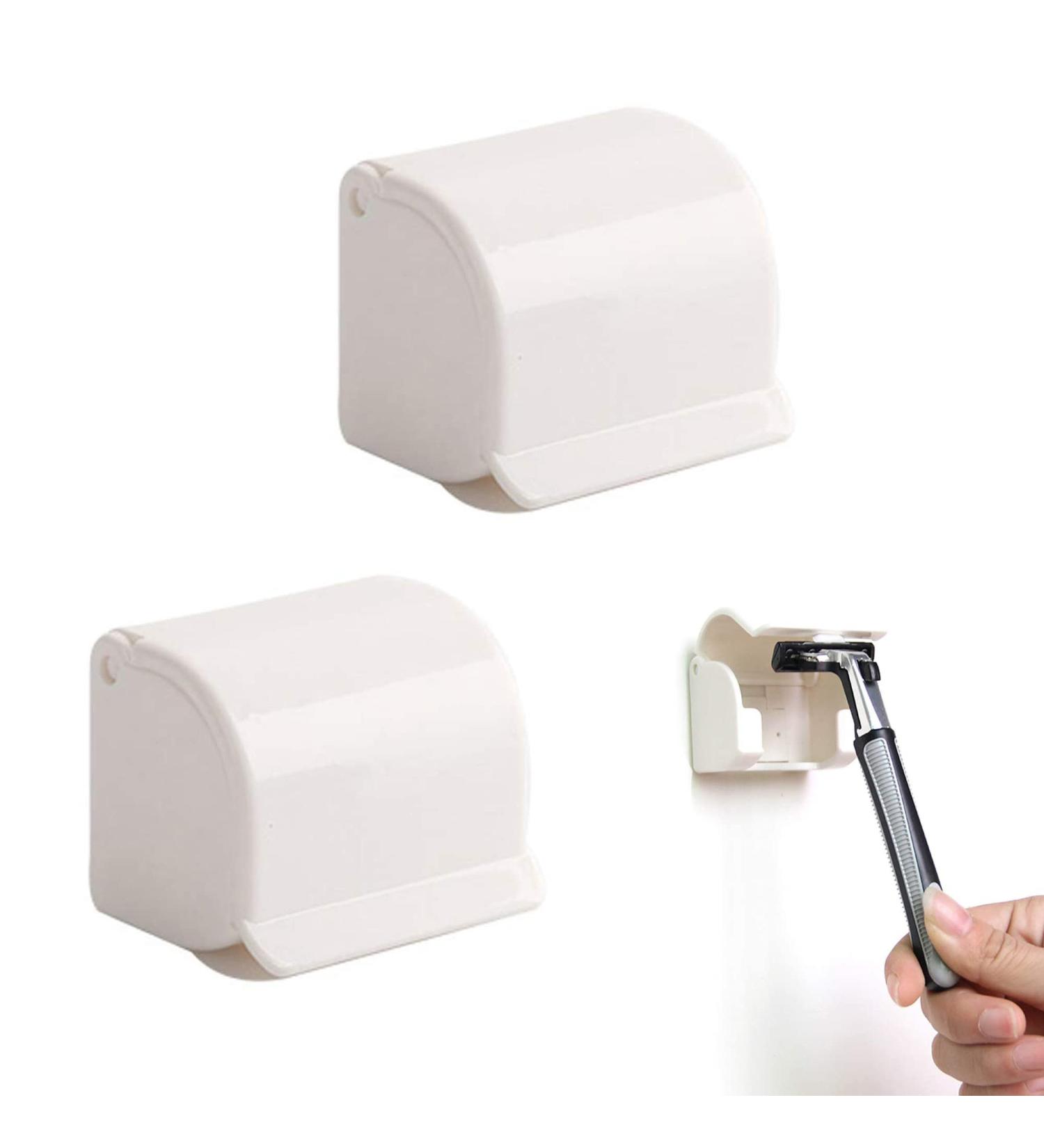 Buy Generic QWL8 Self-Adhesive Wet Razor Holder - No Drilling Waterproof Plastic for Home Bathroom & Office | 2-Piece Set - Buy Online on GoSupps.com