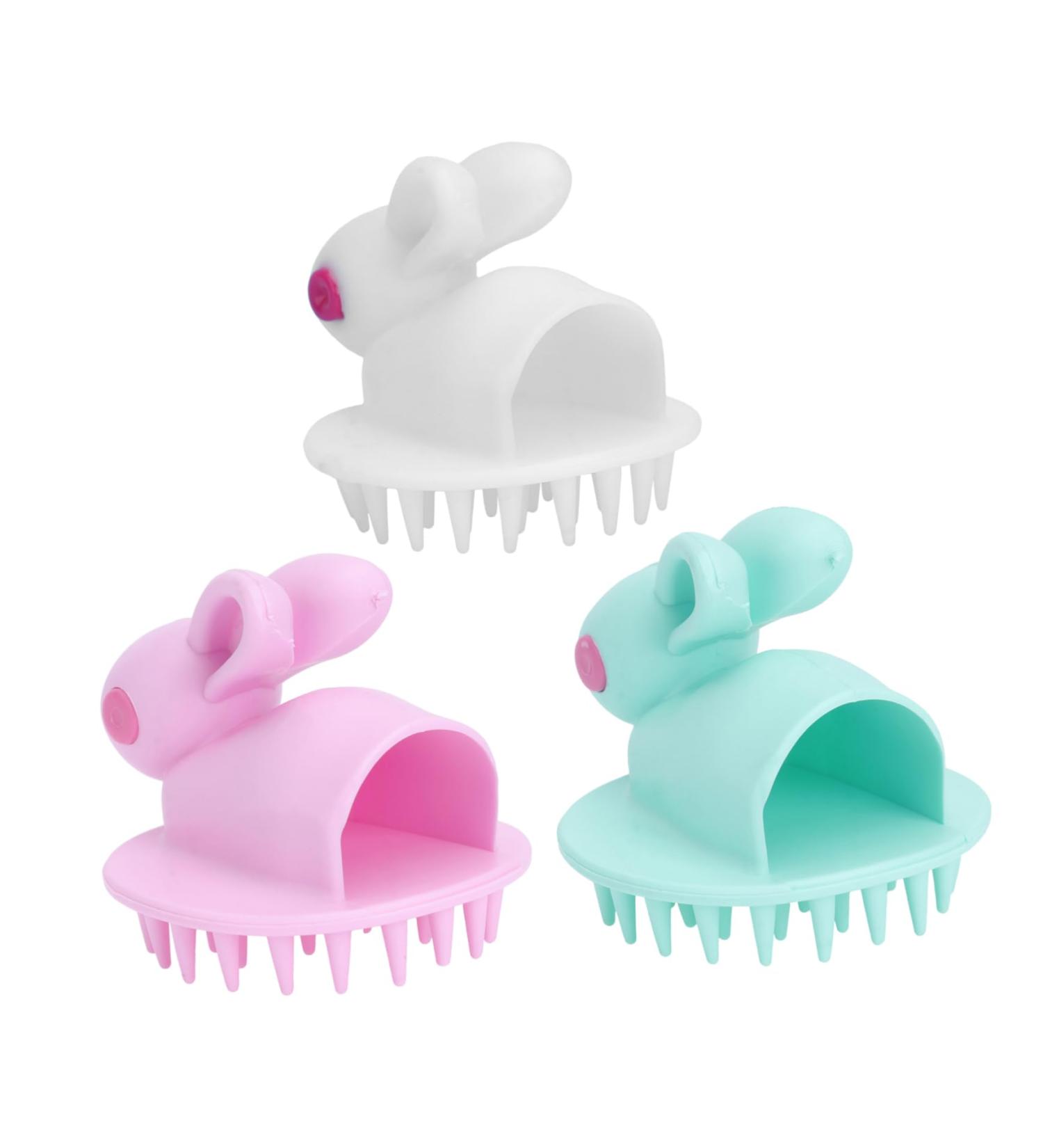 HOMSFOU 3pcs Soft Rubber Massage Comb & Shampoo Brush Set - Child-Friendly Hair & Scalp Massager for Ultimate Relaxation - Buy Online on GoSupps.com