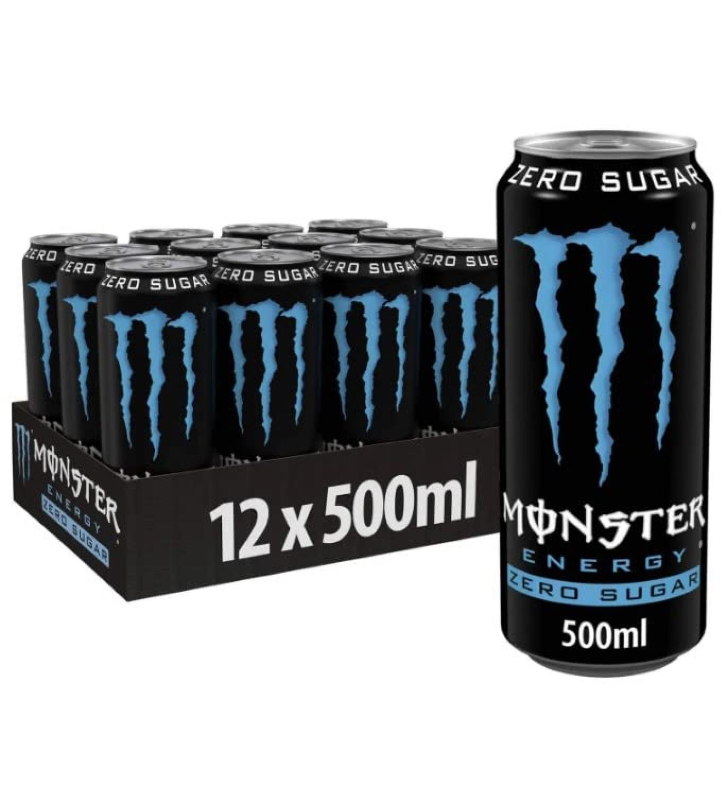 Yogi Trade Monster Energy Drinks 500ml (Pack of 12) (Absolute Zero Sugar) 1.0 count