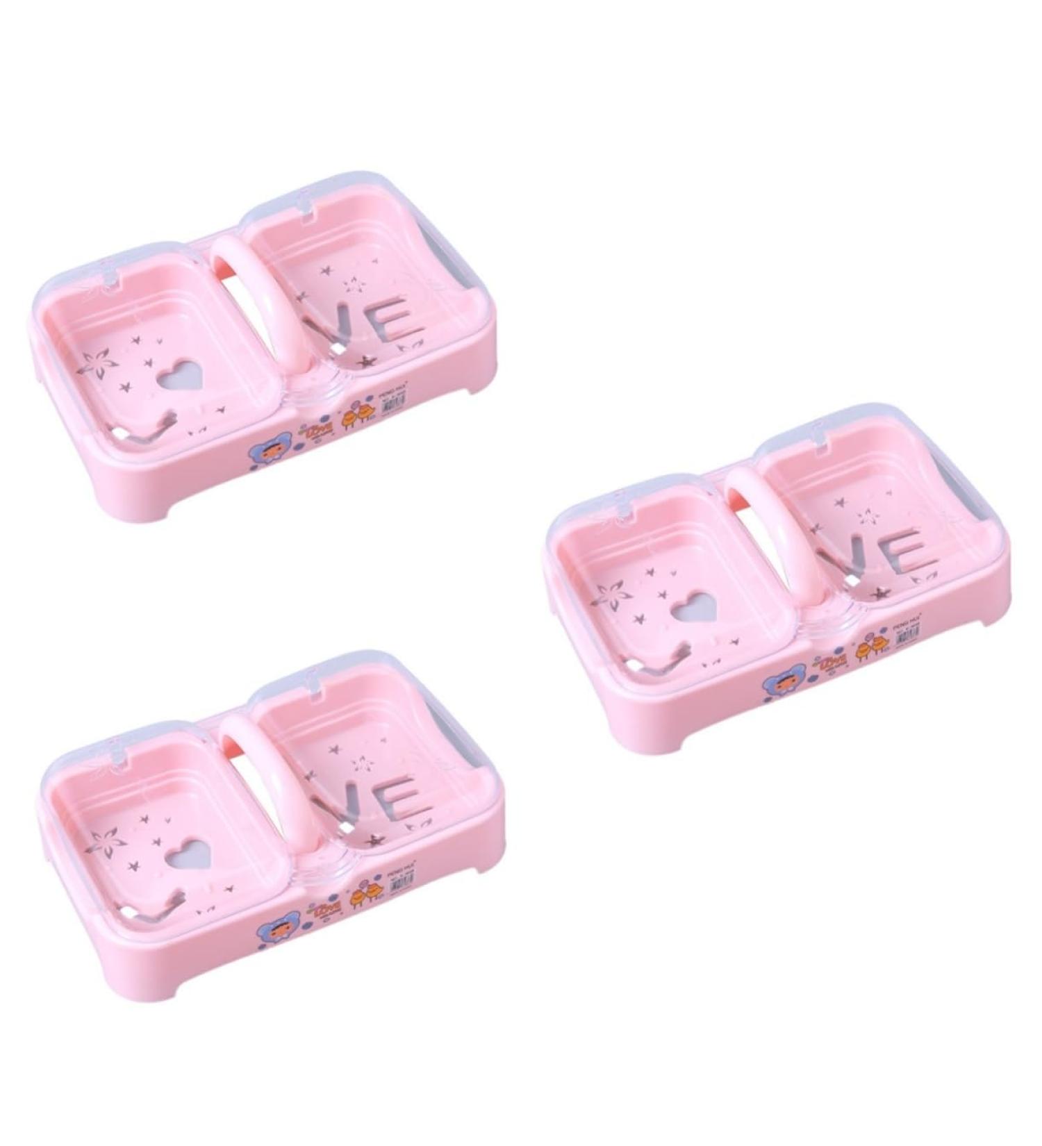 Ciieeo 3pcs Box Soap Container Bathroom Portable Soap Dish Case Asseriories Storage Soap Holder Soap Dish Accesories Rack Pantries Kitchen Accesorries Lid Boxes Soap Box Pink With Cover - Buy Online on GoSupps.com