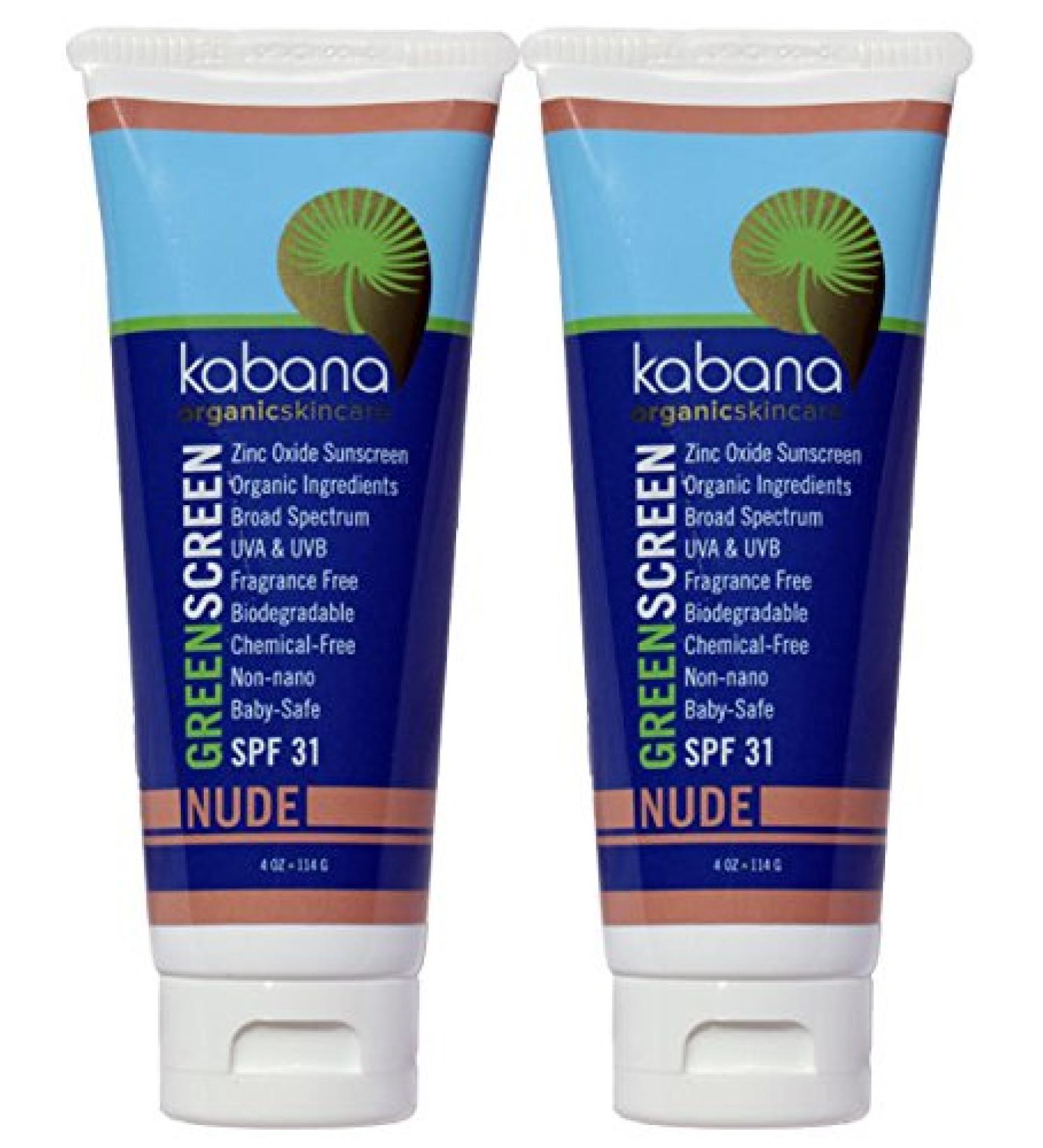 Green Screen Organic Sunscreen SPF 31 - Tinted NUDE Zinc Oxide Soy-Free Vegan Gluten-Free - 8oz/230g (2x4oz - Buy Online on GoSupps.com