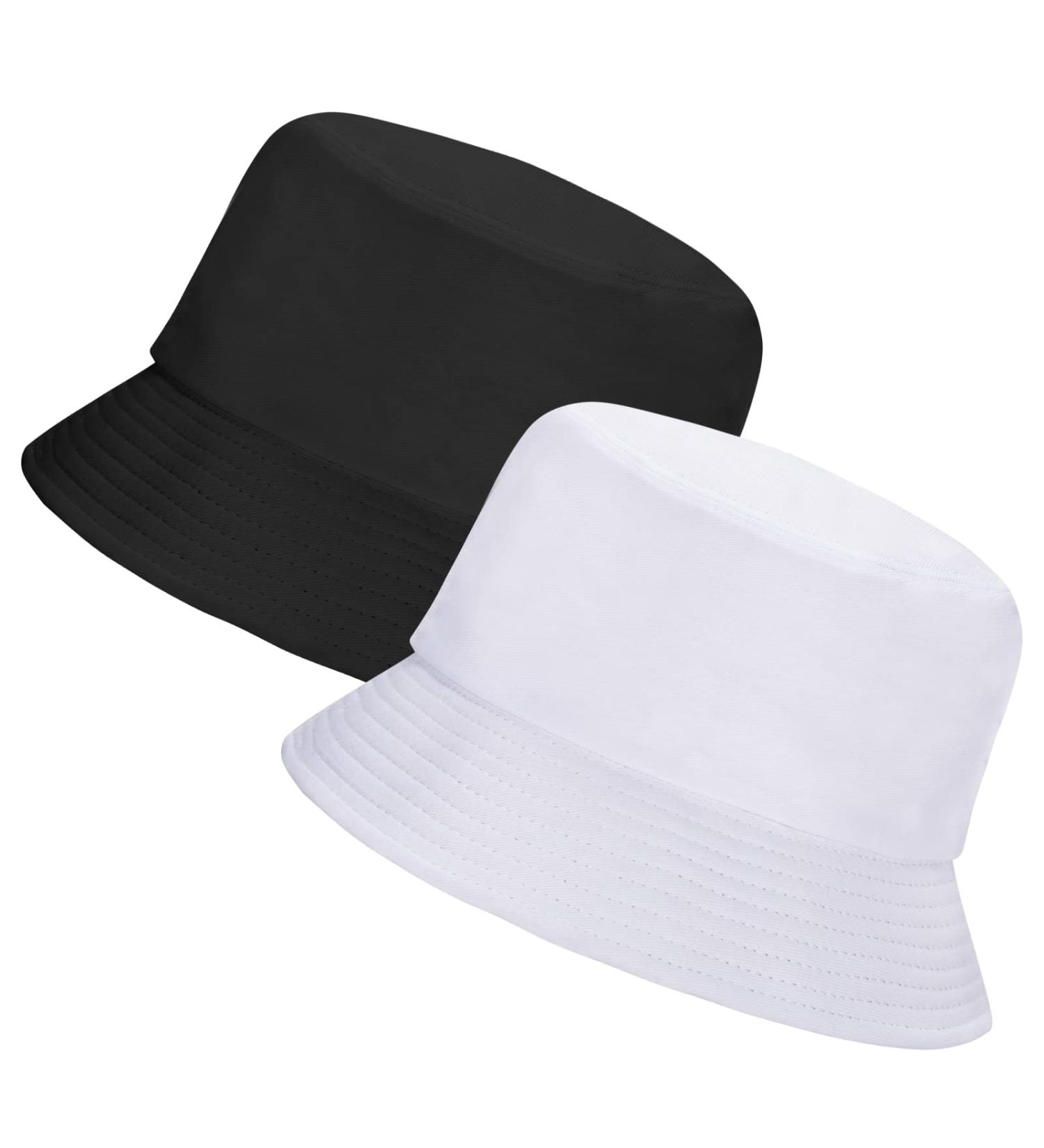 Rosoz Bucket Hat for Women Men - Summer Travel Beach Sun Hat - Unisex Black/White Outdoor Cap - Buy Online on GoSupps.com