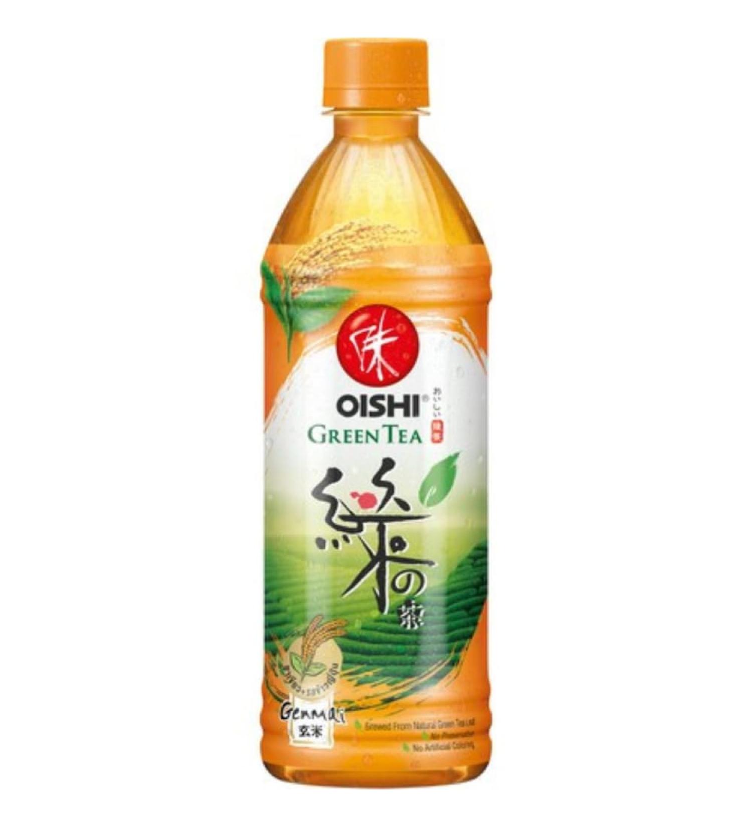 OISHI Green Tea Genmai - 24 x 500 ML - Premium Multipack for International Shipping - Buy Online on GoSupps.com