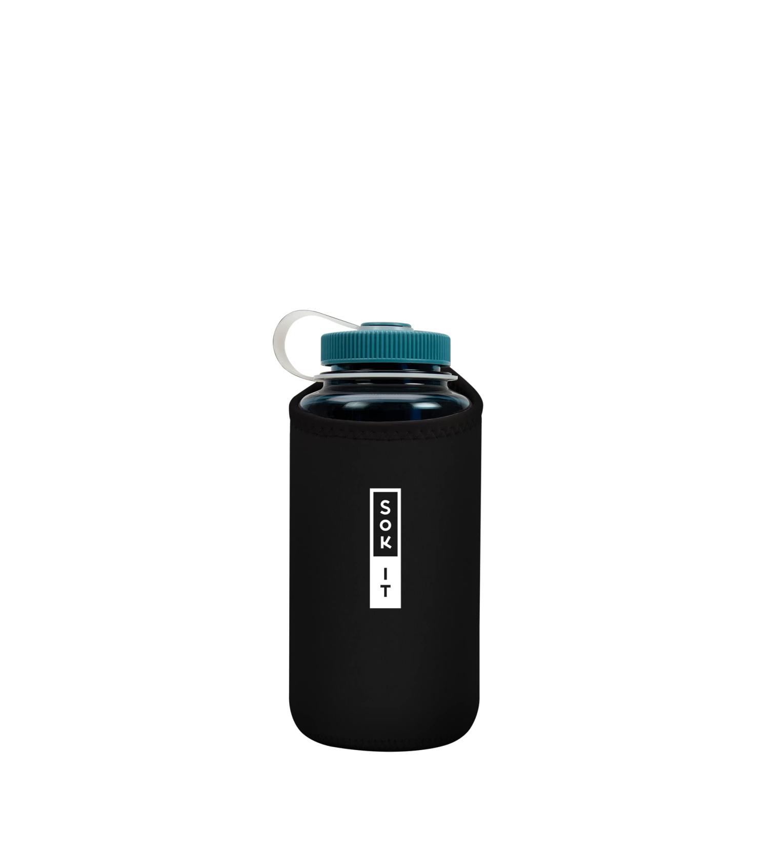 Sok It Botl Sok Reusable Neoprene Insulator Sleeve Holder for Cold Drinks in Water Bottles (Black Fits 32oz Nalgene) Black Fits 32oz Nalgene