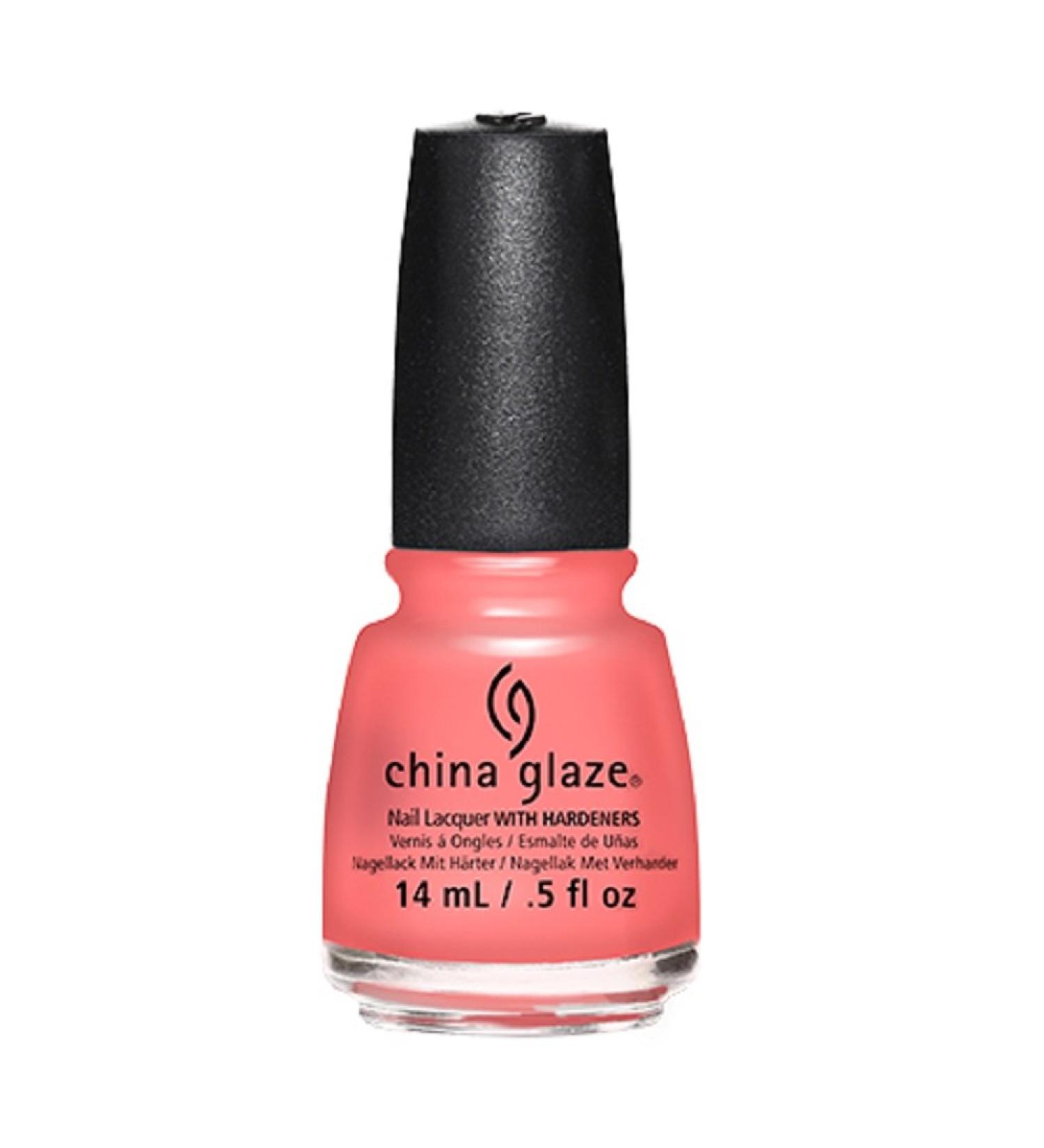 China Glaze Nail Lacquer with Hardeners 14 ml About Layin' Out Salmon Pink Cr me
