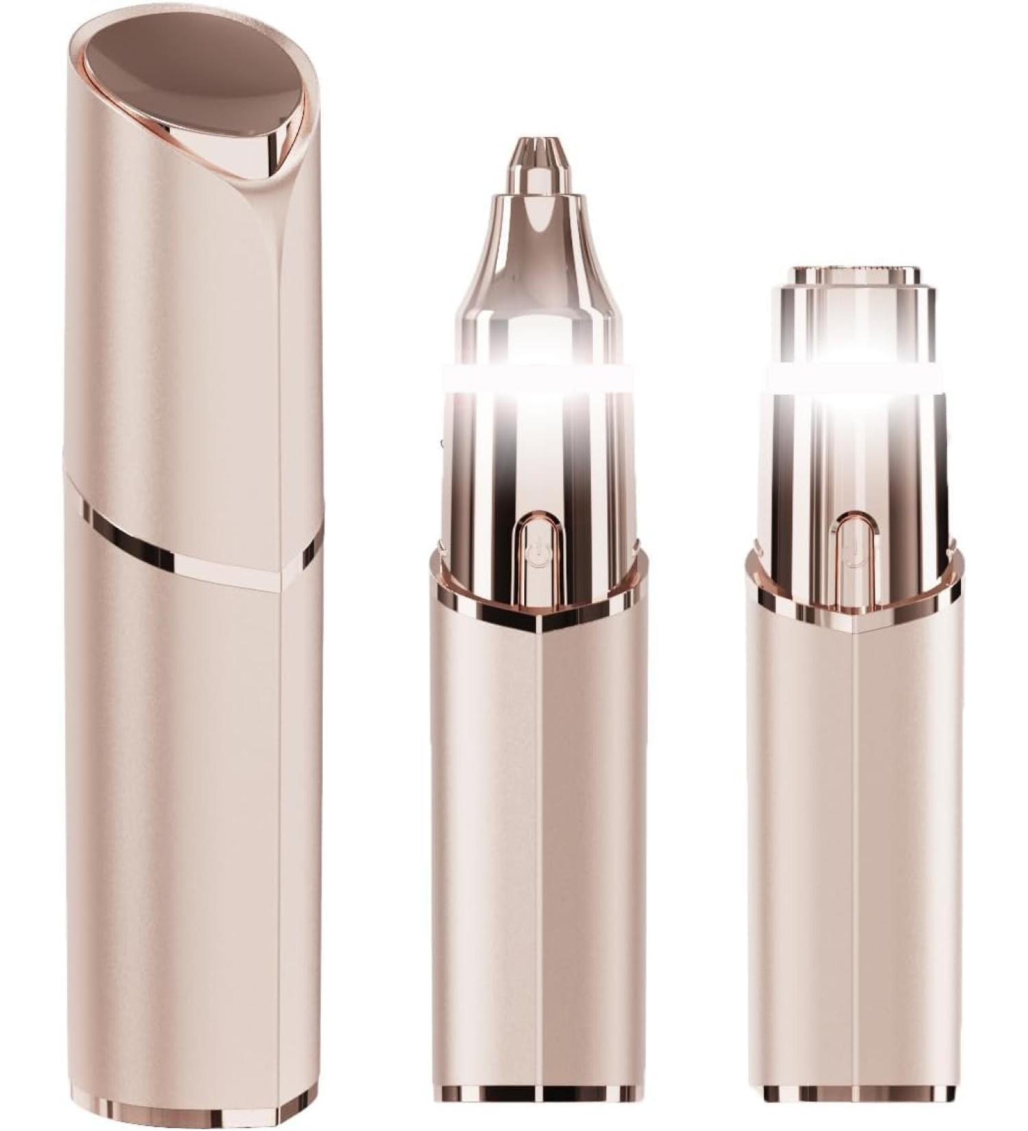 Timpou Facial Hair Remover for Women 2 in 1 Painless Facial Hair Removal Eyebrow Trimmer Rechargeable Electric Portable Face Shaver Eyebrow Lips Body for Women (Rose Gold) - Buy Online on GoSupps.com