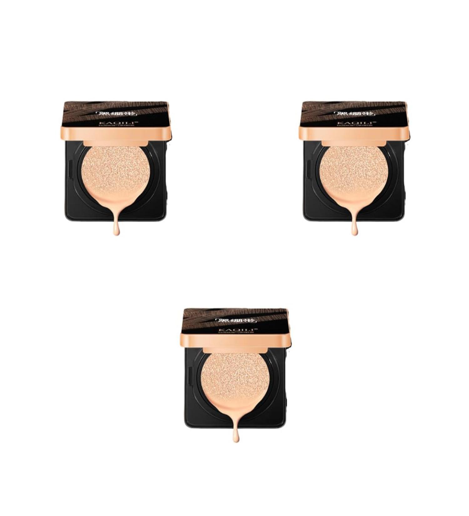  YUSSEQDD 3pcs Air Cushion Moisturizing Foundation with Oil Control Whitening Replacement Waterproof Concealer Breathable Lady Shiny White - Buy Online on GoSupps.com