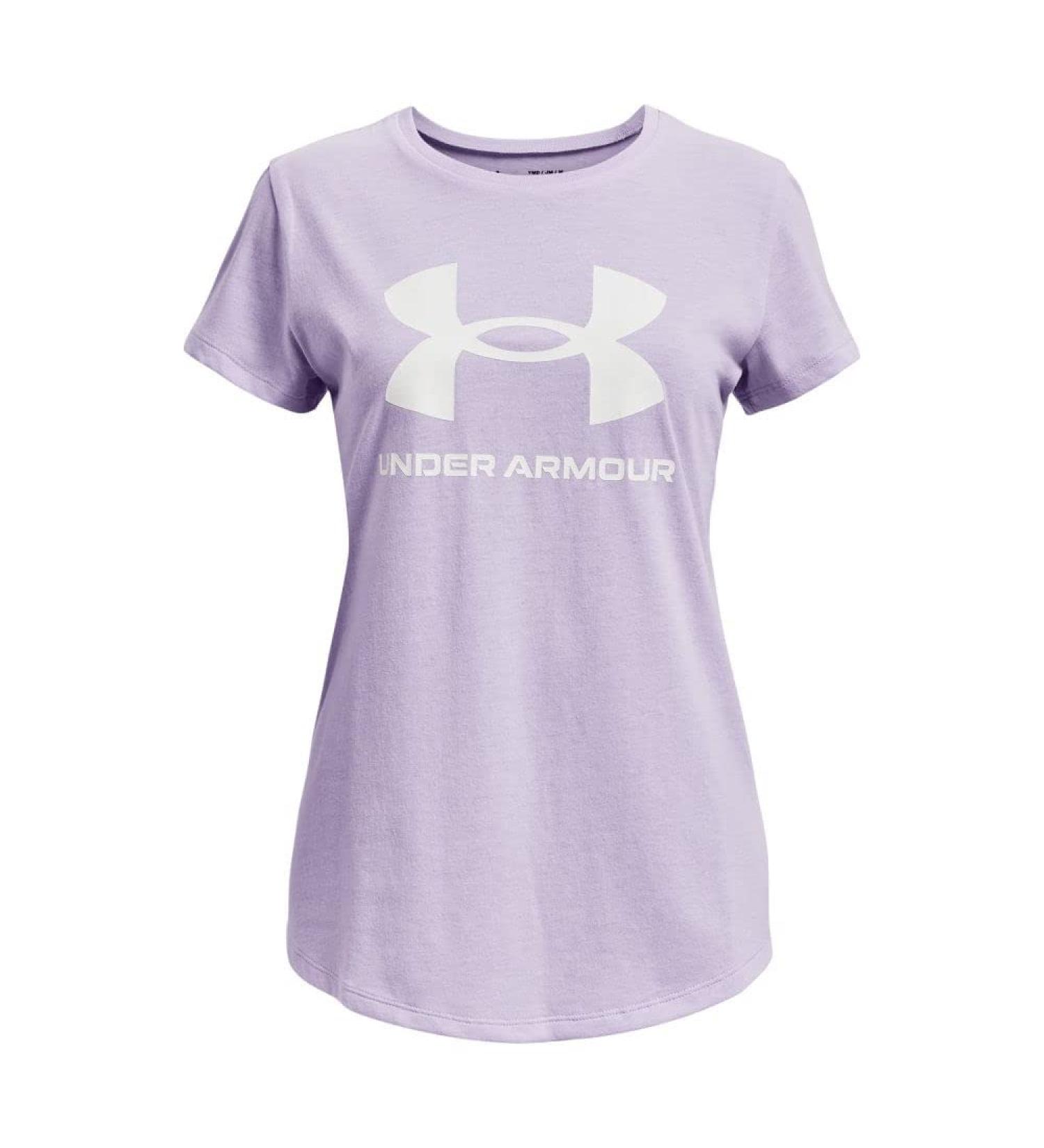 Under Armour Girls T-Shirt Sportstyle Logo 1361182 Nebula Purple 160-170
