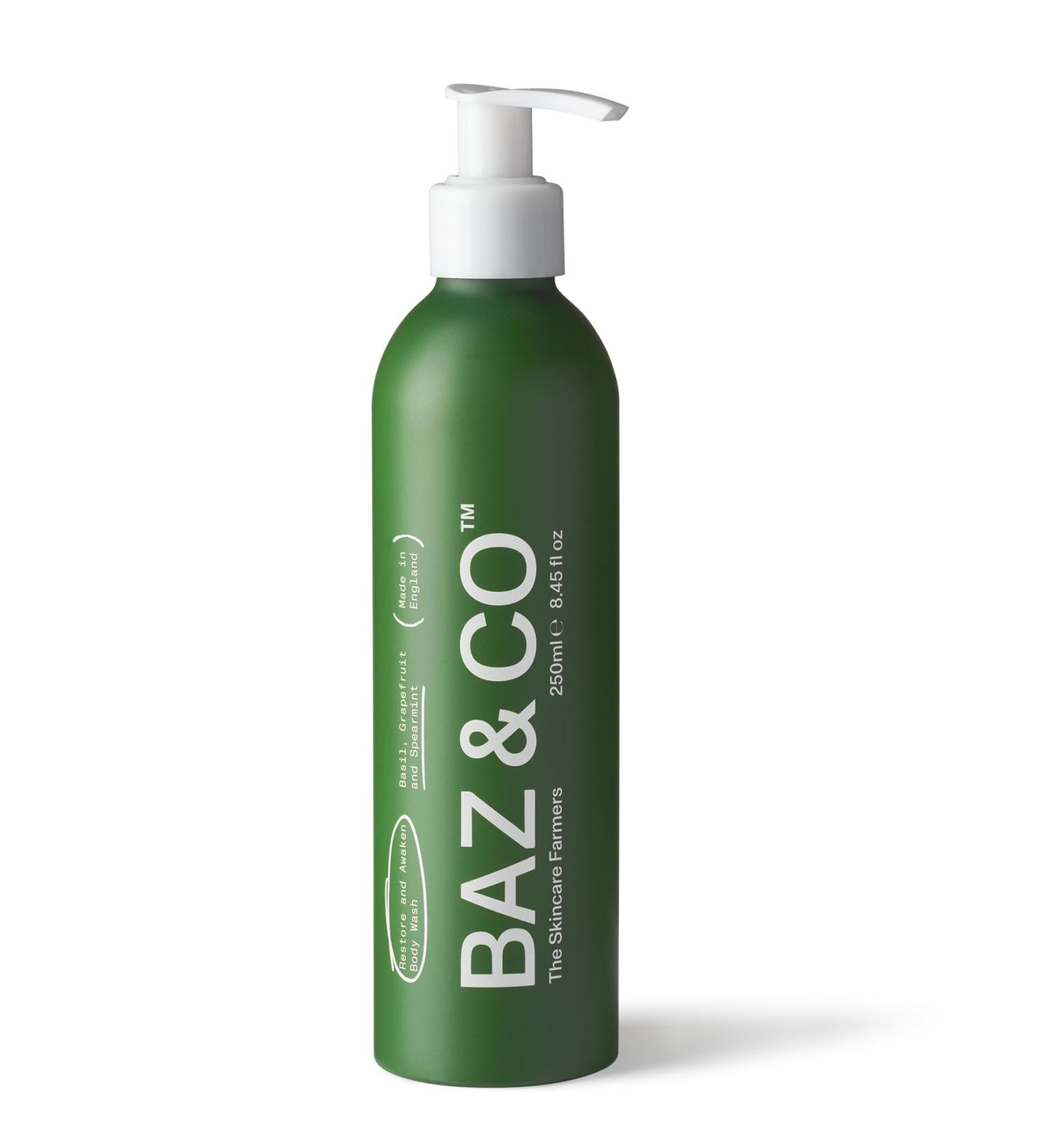 BAZ & CO Men's Moisturizing Body Wash - Restore & Awaken with Basil Grapefruit & Spearmint | 8.45 Fl Oz | International Shipping Available - Buy Online on GoSupps.com