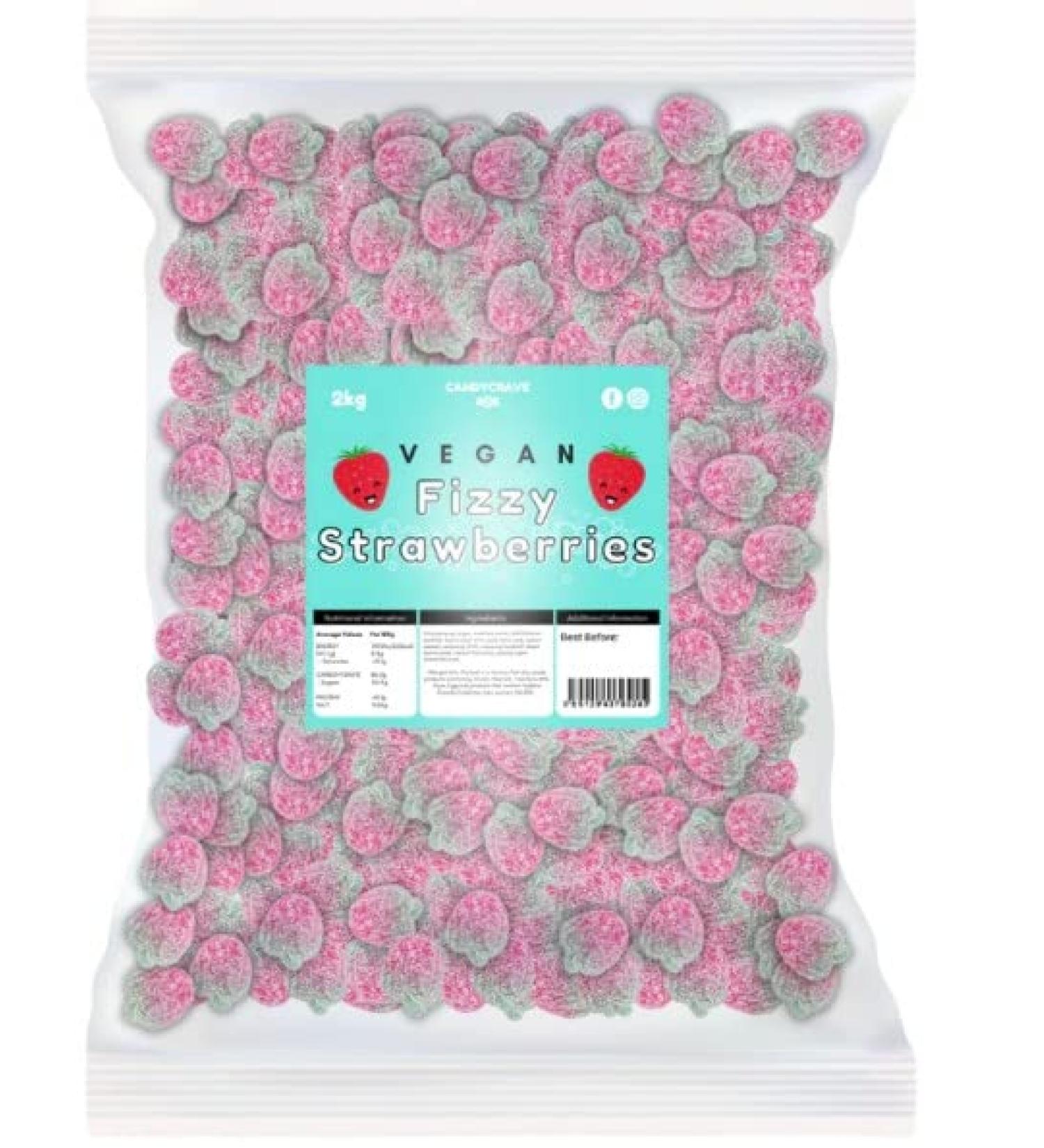 Candycrave Vegan Fizzy Strawberries 1kg Sweets Delicious And Tasty - Buy Online on GoSupps.com