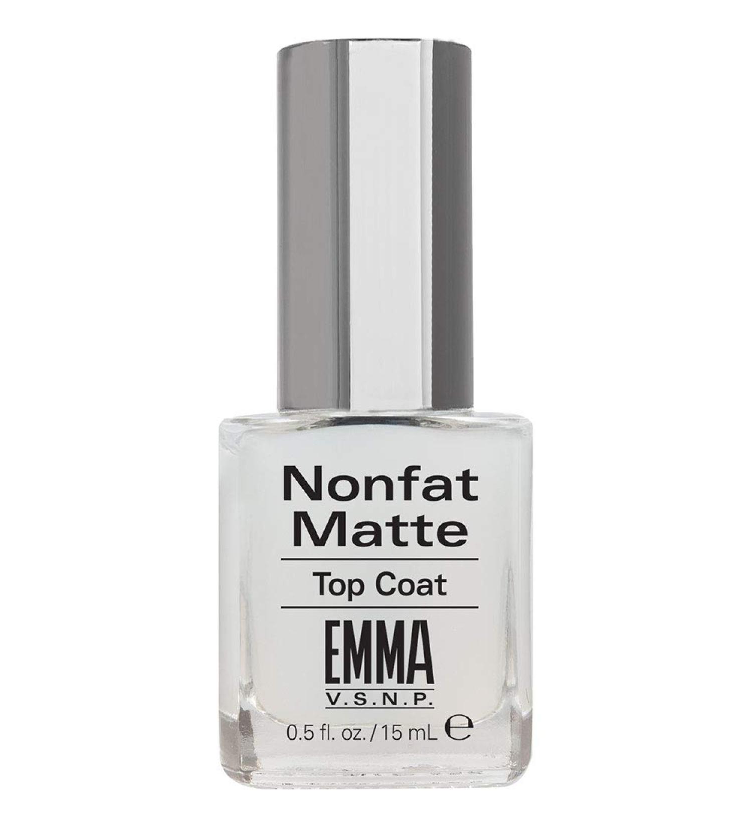 EMMA Beauty Nonfat Matte Top Coat  Long-Lasting Nail Polish Top Coat with Matte Finish  12+ Free Formula  100% Vegan & Cruelty-Free  0.5 fl. oz.