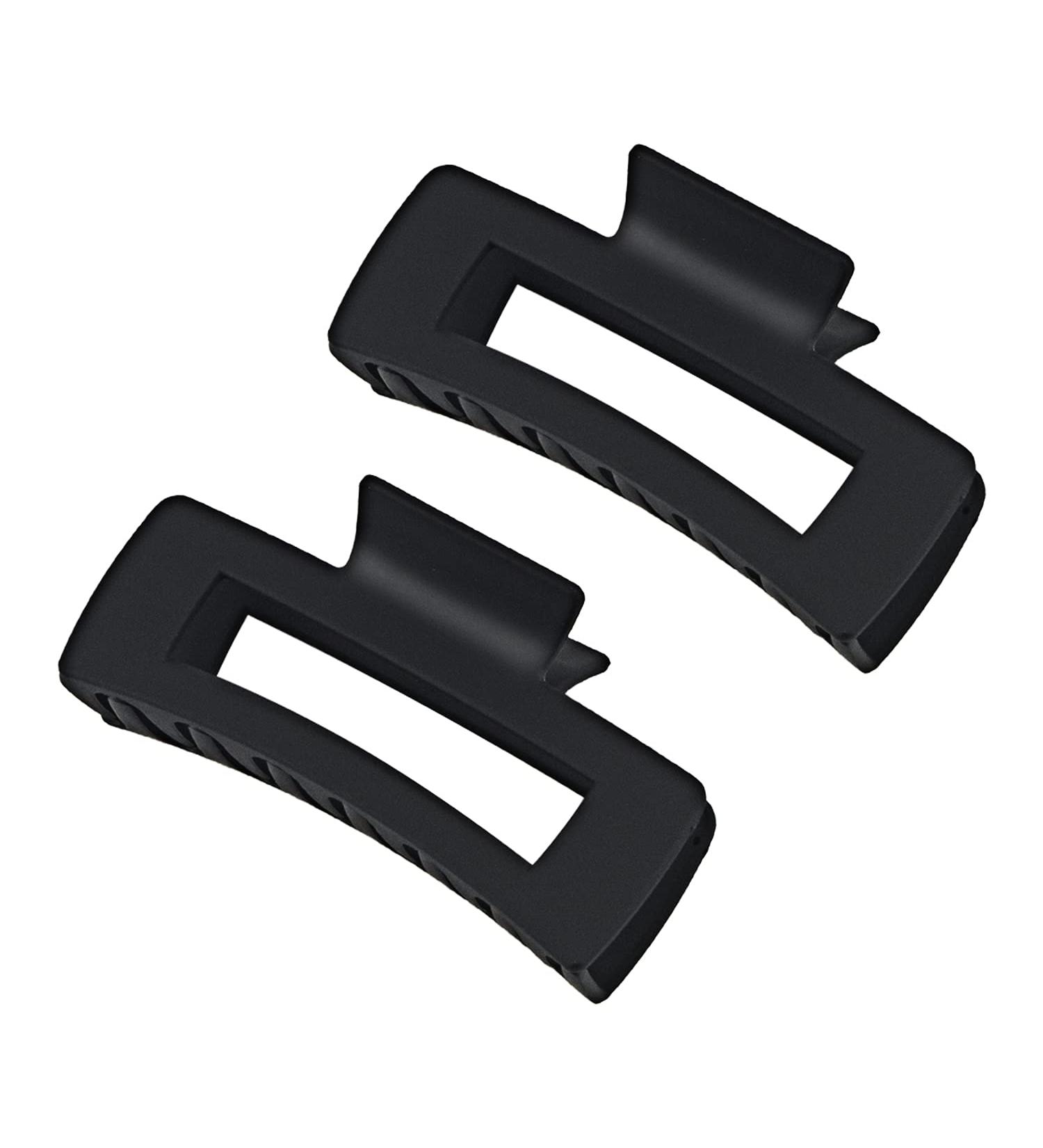Large Black Hair Claw Clips 4.2'' - 2 Pack | Matte Rectangle Hair Clamps for Thick and Thin Hair | Nonslip Hair Catcher Jaw Clips for Women and Girls - Buy Online on GoSupps.com