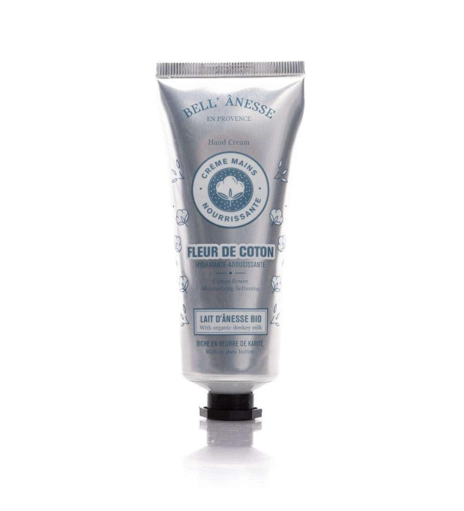 Label Provence Nature Cotton Flower Hand Cream with Organic Donkey Milk Rich in Organic Shea Butter - Moisturizing & Nourishing - 75 ml